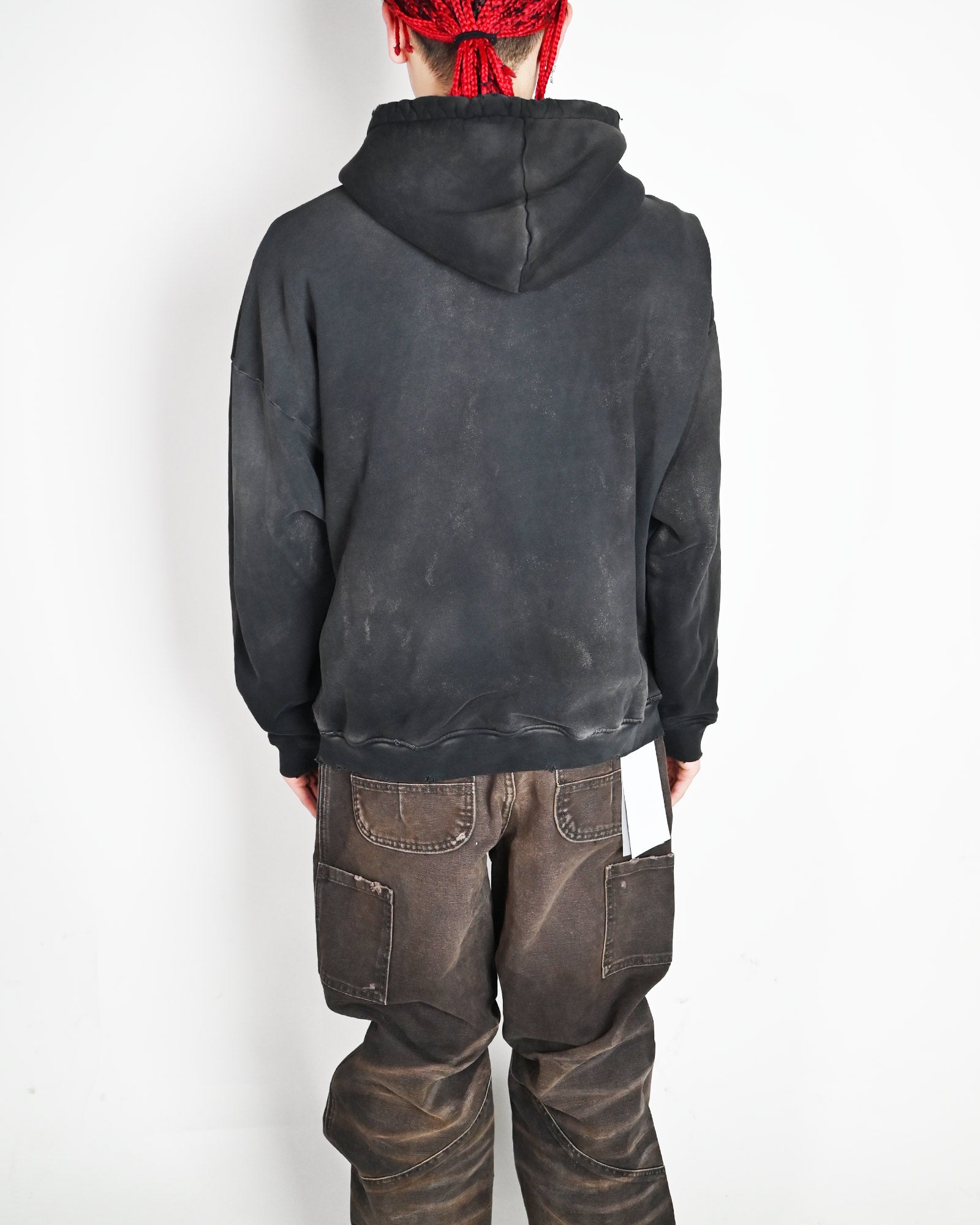 ALEXANDER DIGENOVA・アレキサンダー・ディジェノバ - パーカー・フーディ RUBBER BAND HOODIE / THRASHED VINTAGE BLACK