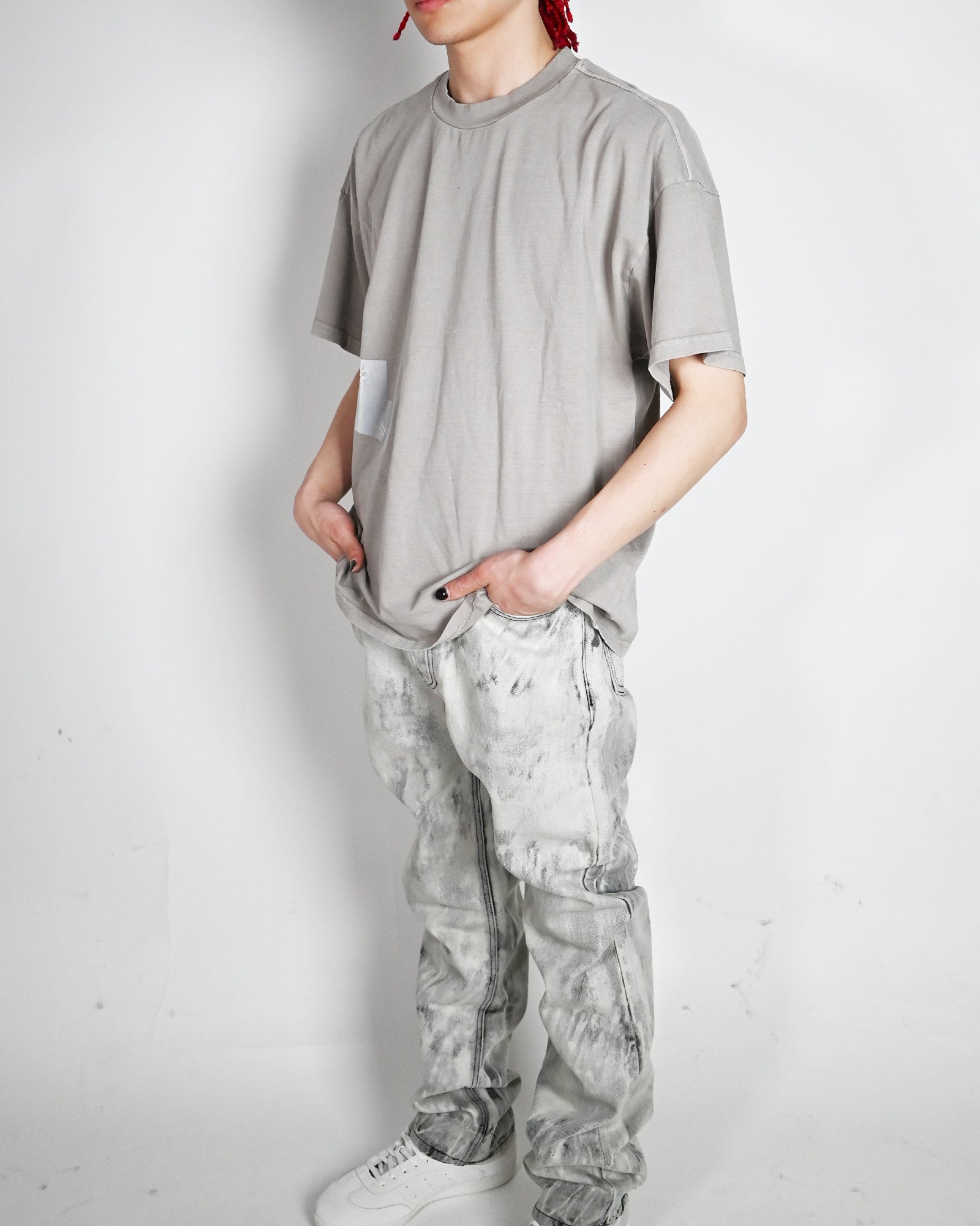 ALEXANDER DIGENOVA・アレキサンダー・ディジェノバ - Tシャツ・カットソー TAPED PATCH T-SHIRT / LIGHT GREY