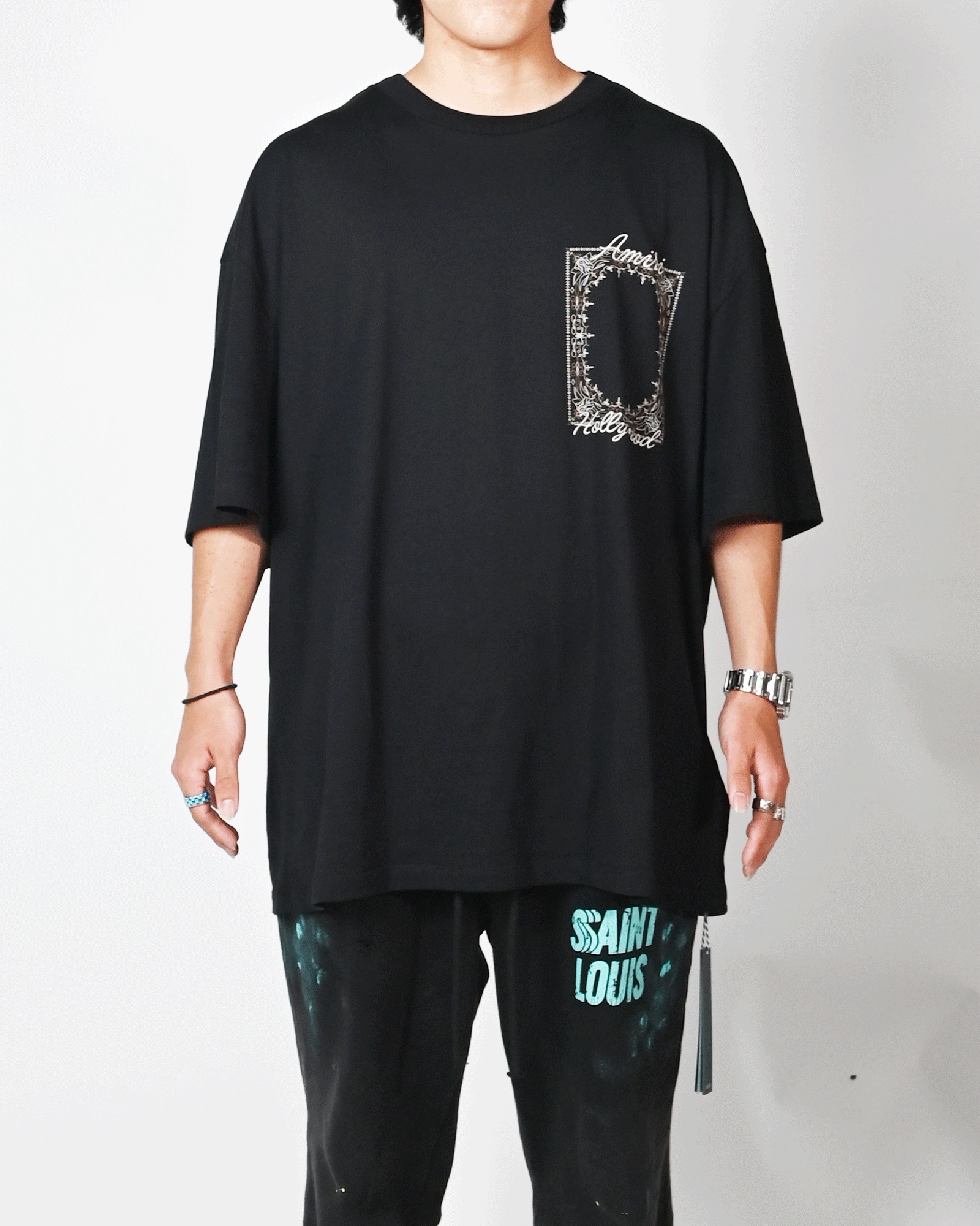 AMIRI・アミリ - トップス MA QUAD BANDANA OS TEE 
/ BLACK