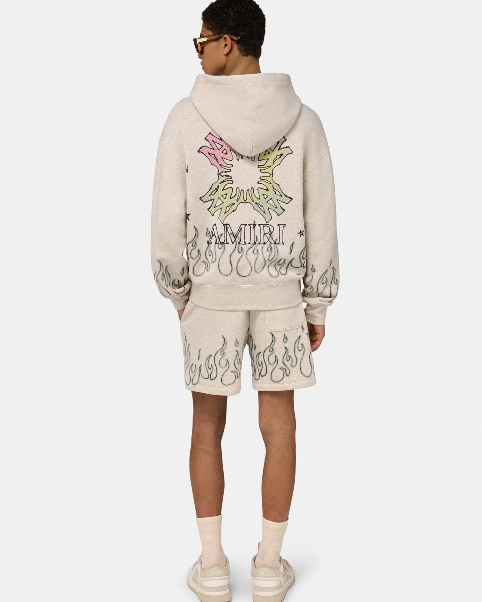 AMIRI・アミリ - ハーフ・ショートパンツ MA QUAD FLAMES SWEATSHORT / IVORY