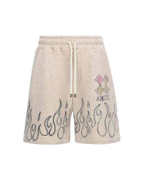 AMIRI (アミリ) MA QUAD FLAMES SWEATSHORT / IVORY | Detail