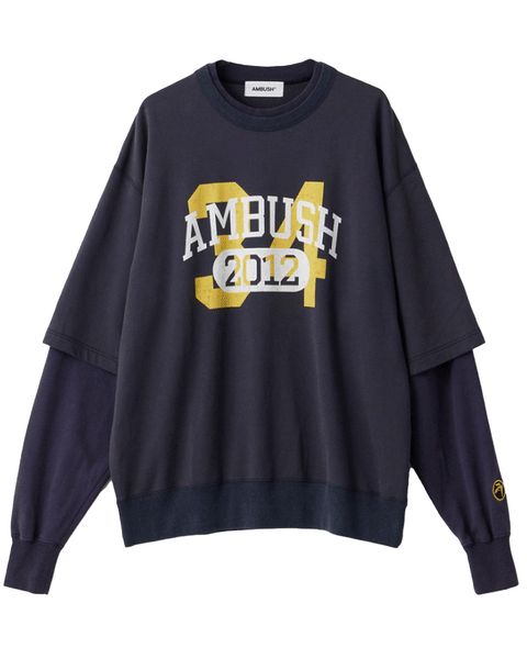 AMBUSH アンブッシュ スウェット AMBUSH(アンブッシュ) LAYERED CREWNECK / NAVY | Detail Application