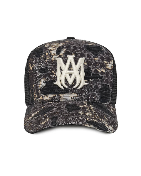 AMIRI (アミリ) AW25 BANDANA REPAIR TRUCKER HAT / BLACK