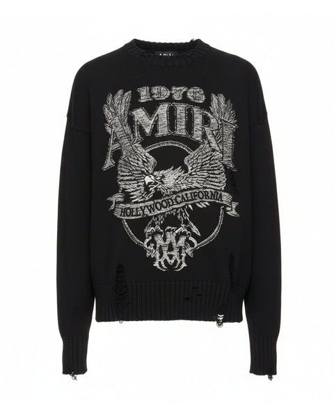 AMIRI (アミリ) SS26 AMIRI EAGLE SWEATER | Detail Application