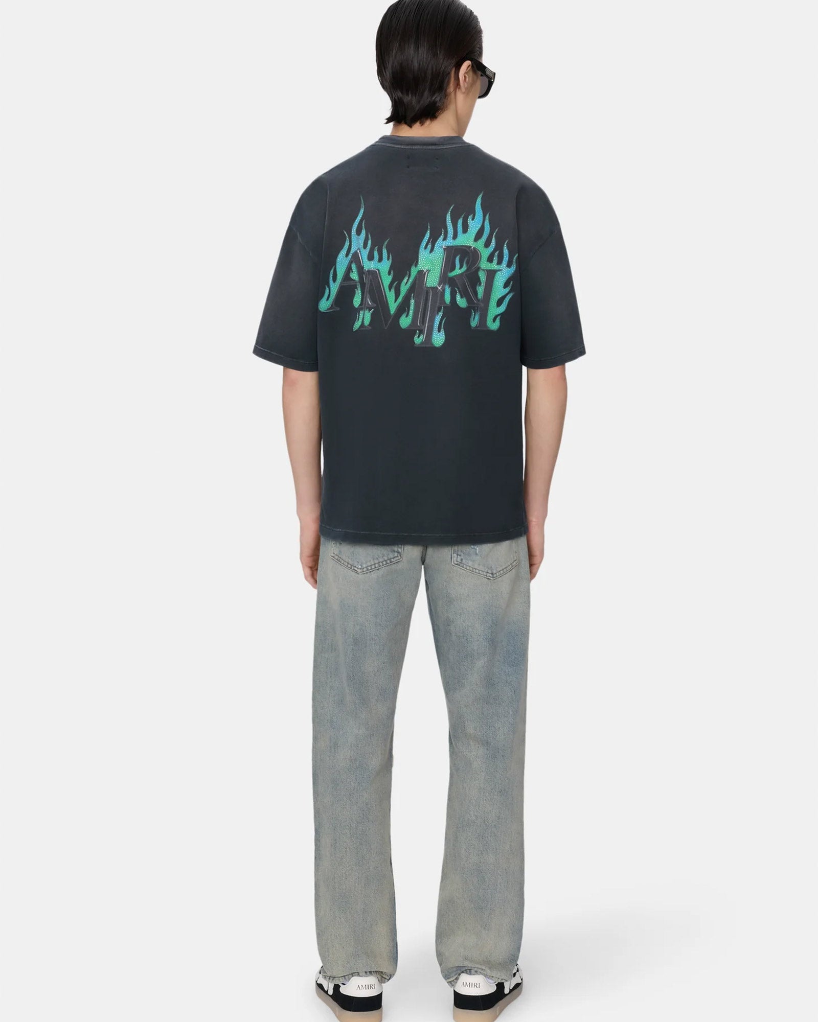 AMIRI (アミリ) SS26 AMIRI FLAMES OS TEE / BLACK | Detail 
