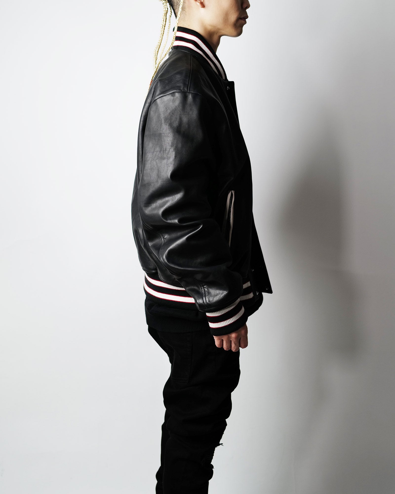 AMIRI・アミリ - ジャケット CLUB AMIRI LEATHER VARSITY / BLACK