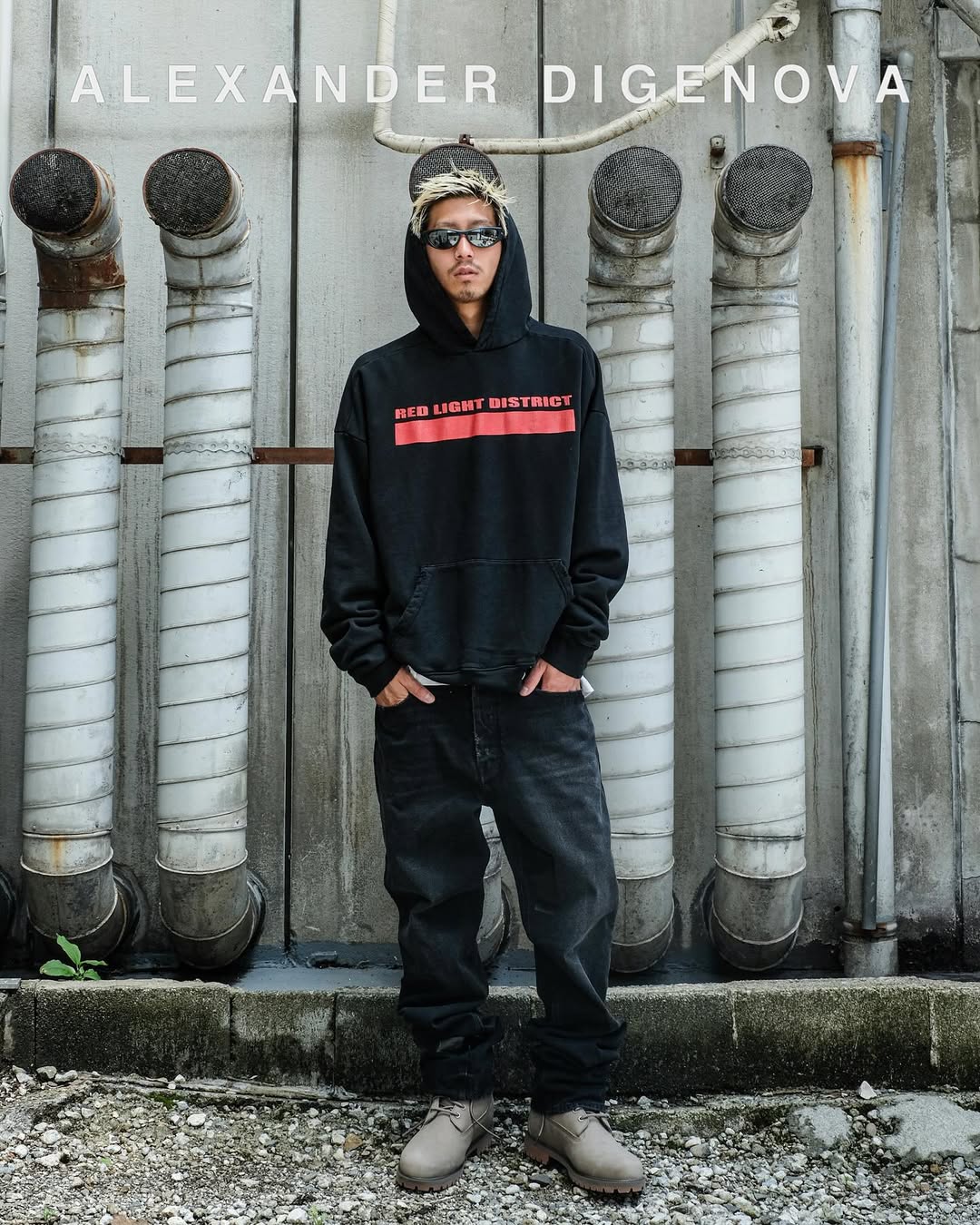 ALEXANDER DIGENOVA・alexander digenova -  RED LIGHT DISTRICT HOODIE /  BLACK