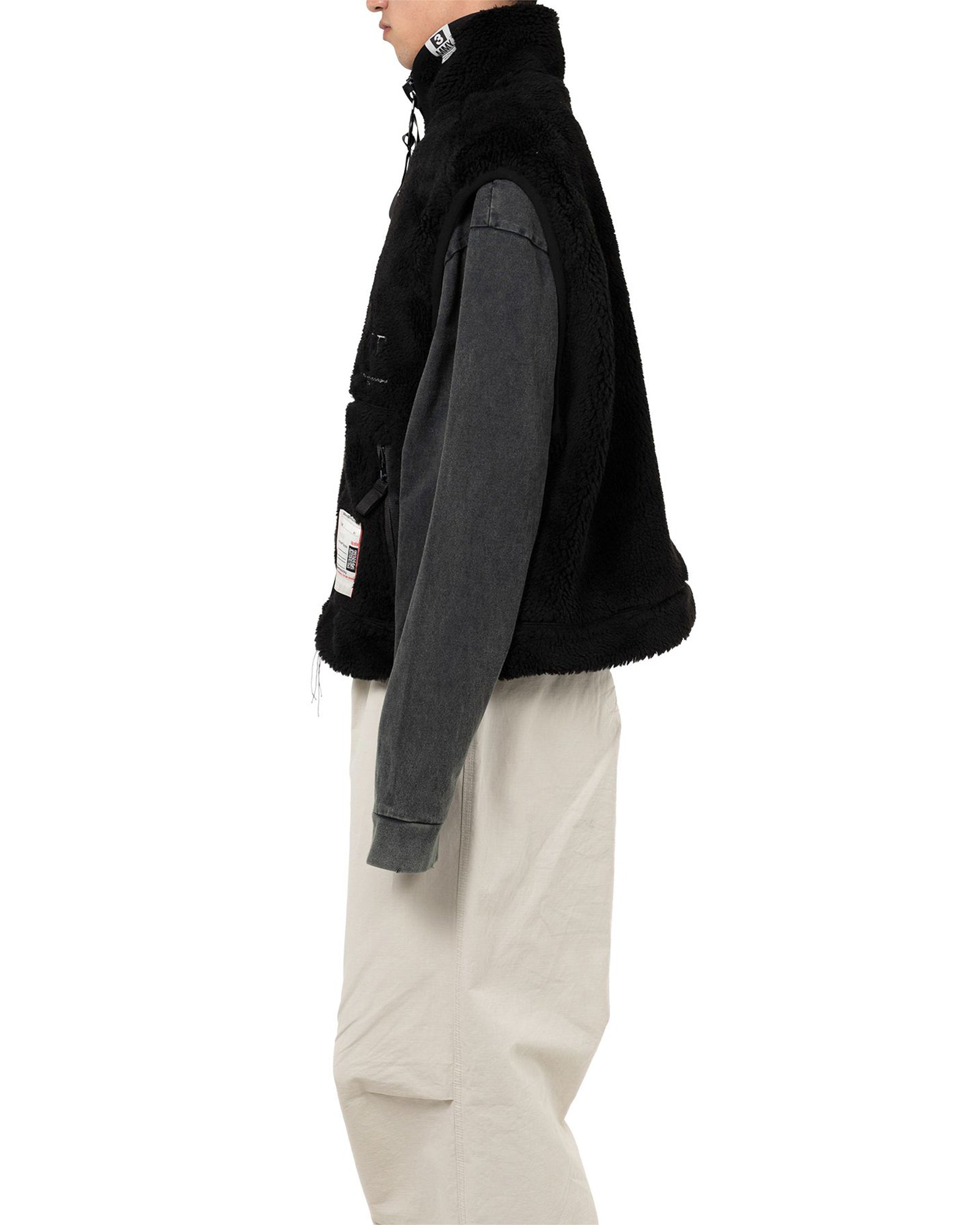 MIHARA YASUHIRO・ミハラヤスヒロ - ベスト AMATEUR SEWN LIKE BOA VEST / BLACK