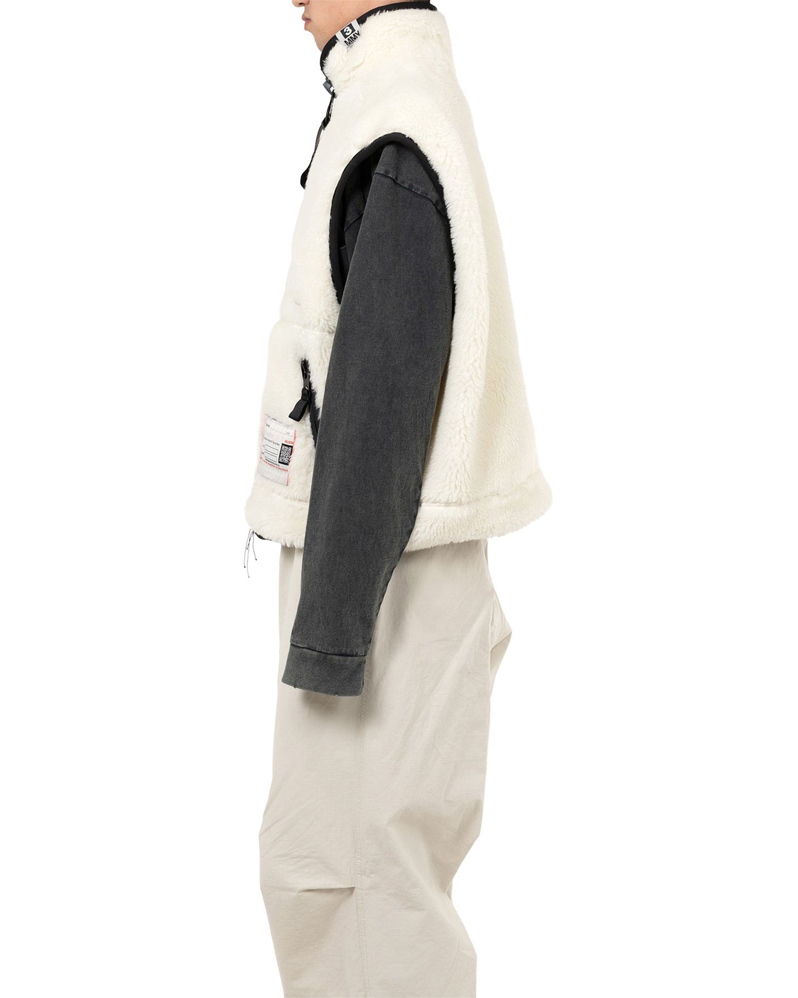 MIHARA YASUHIRO・ミハラヤスヒロ - ベスト AMATEUR SEWN LIKE BOA VEST / WHITE