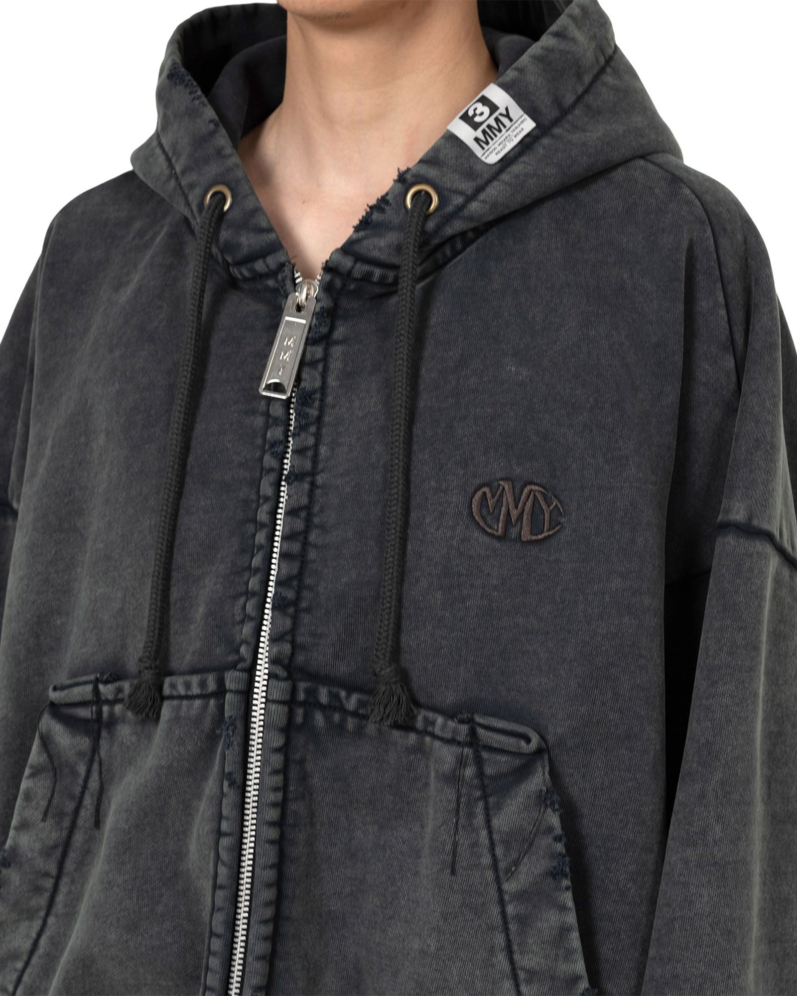 MIHARA YASUHIRO・ミハラヤスヒロ - パーカー・フーディ AMATEUR SEWN LIKE ZIP-UP  PARKA / BLACK