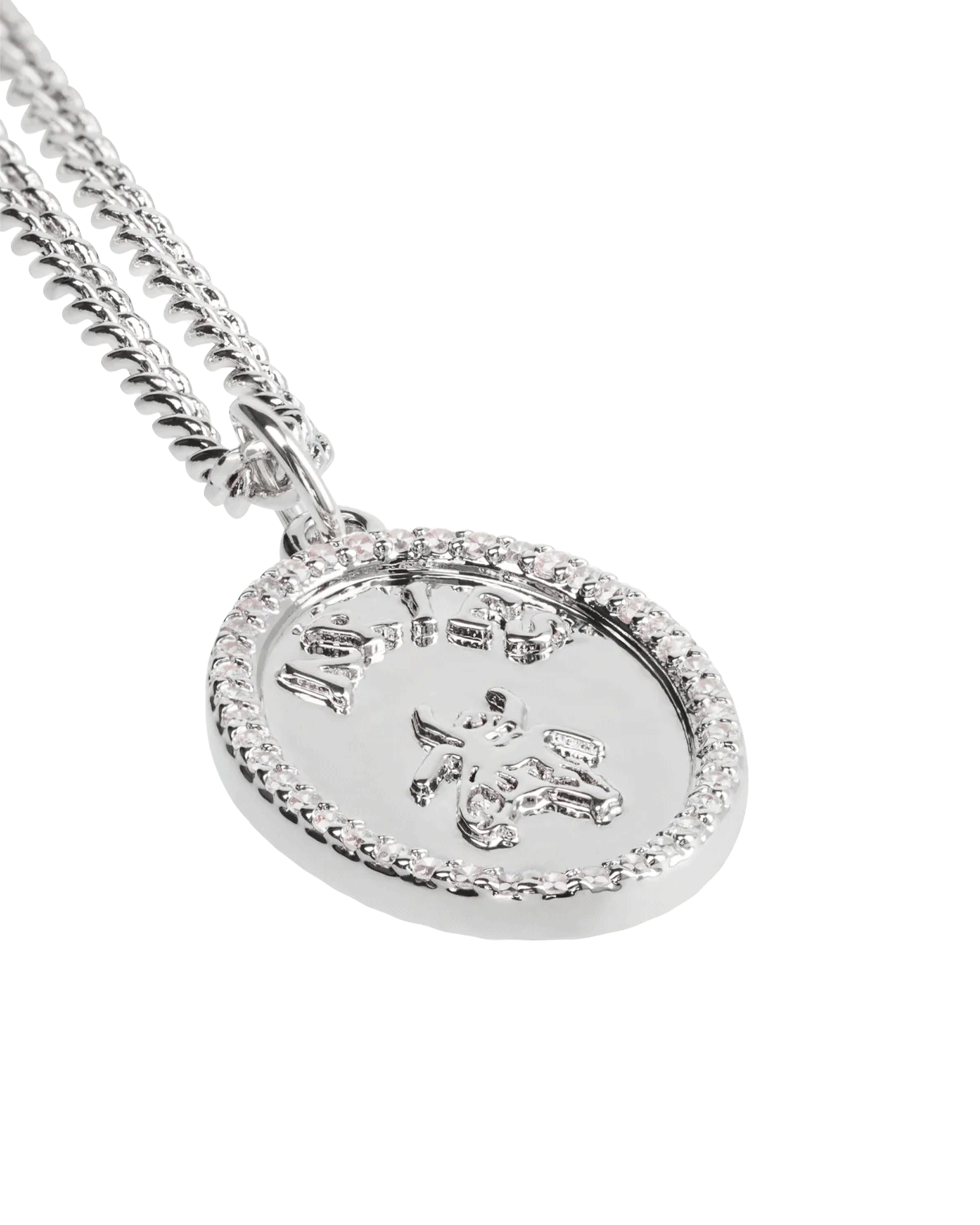 Aries × CHAIN NECKLACE WITH FLY PAVED PENDANTS / SILVER