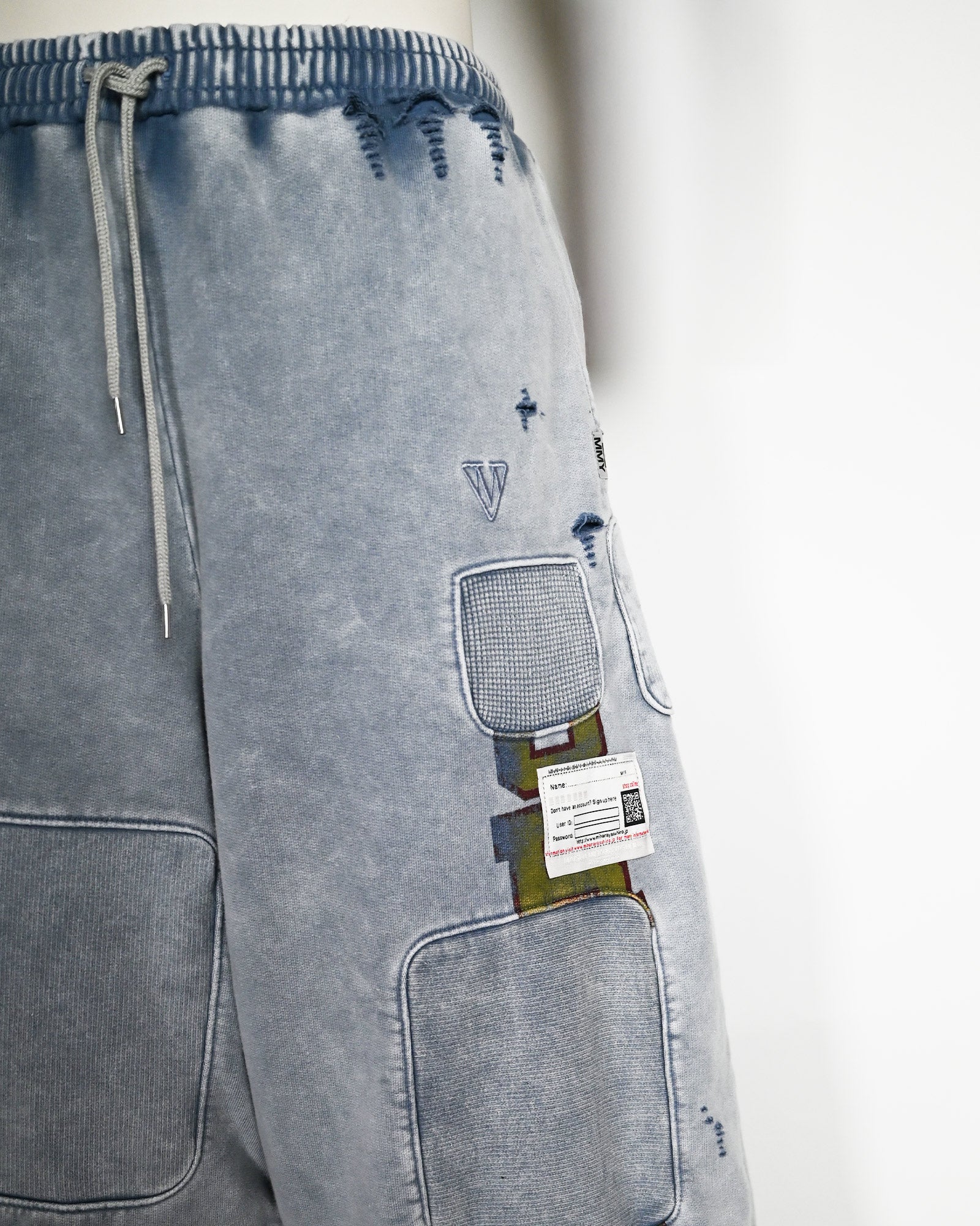 MIHARA YASUHIRO・ミハラヤスヒロ - スウェットパンツ BLEACHED REPAIR PANTS / BLACK