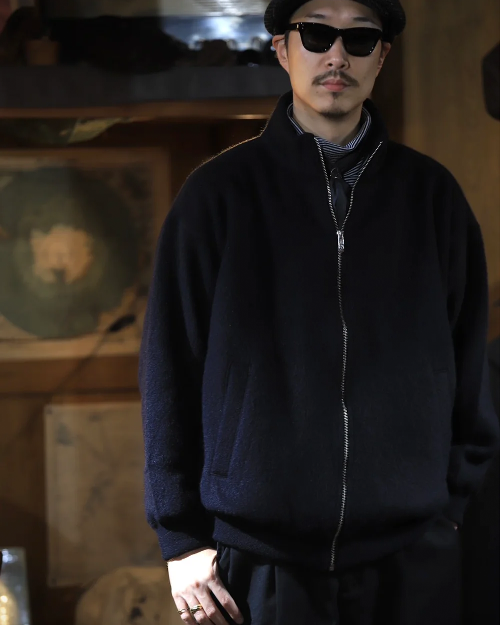 PORTER CLASSIC・ポータークラシック - ジャケット BABY ALPACA / CASHMERE DOUBLE FACE ZIP UP JACKET W / SILVER ZIPPER