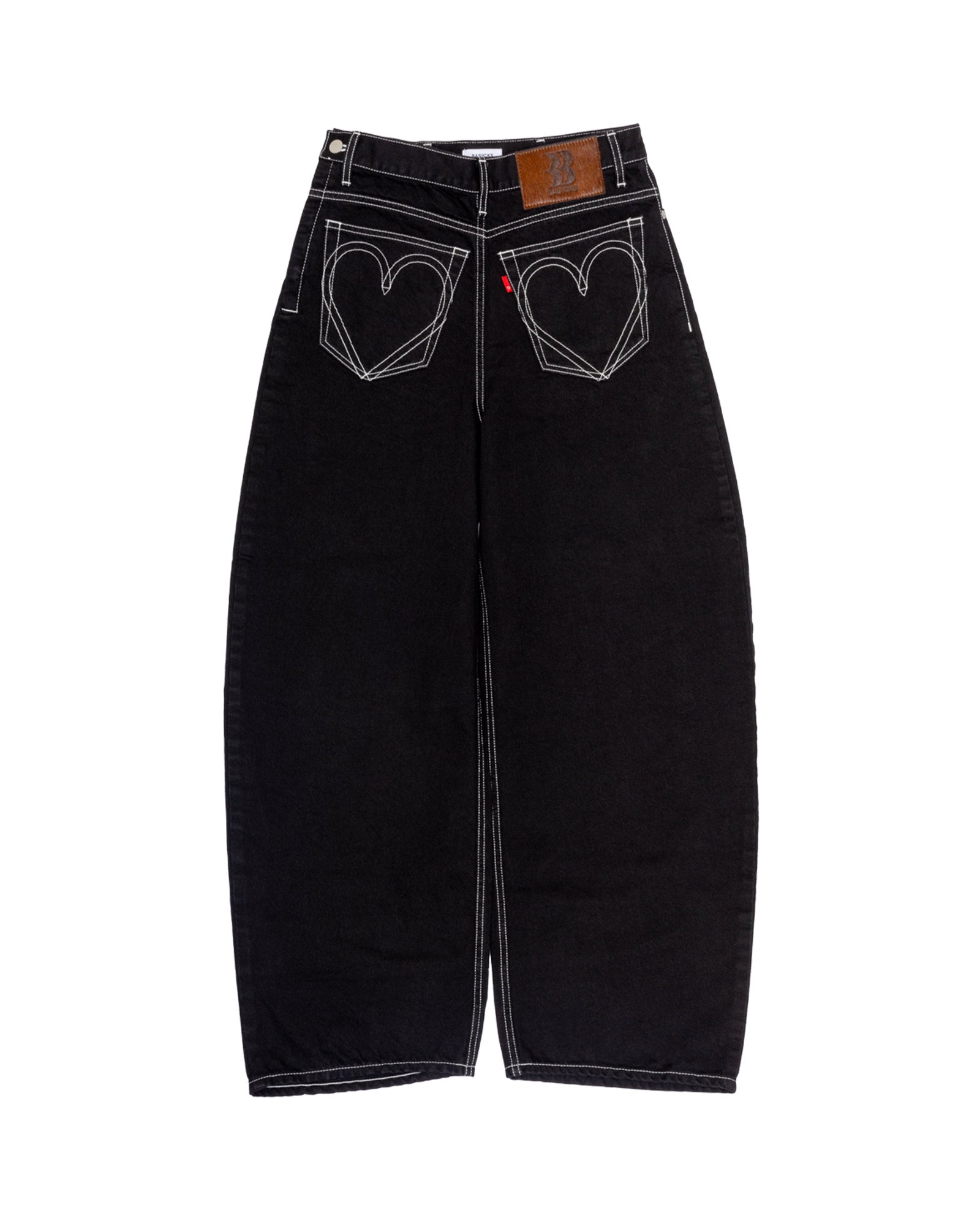 BACK FRONT BARREL DENIM / BLACK / M