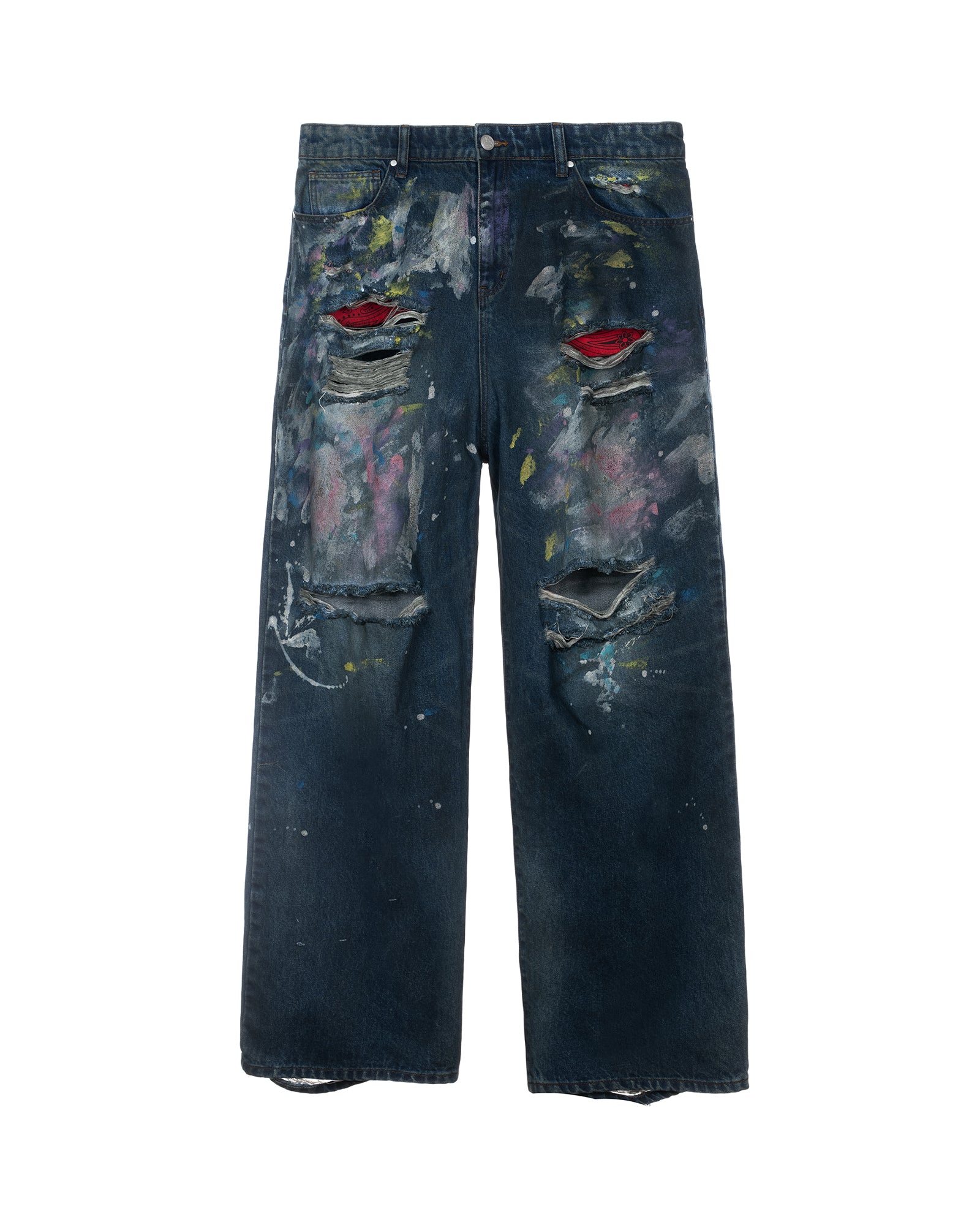 Basketcase Gallery・バスケットケース ギャラリー - デニムパンツ LAX BAGGY DENIM PAINT SPLATTER / MULTI
