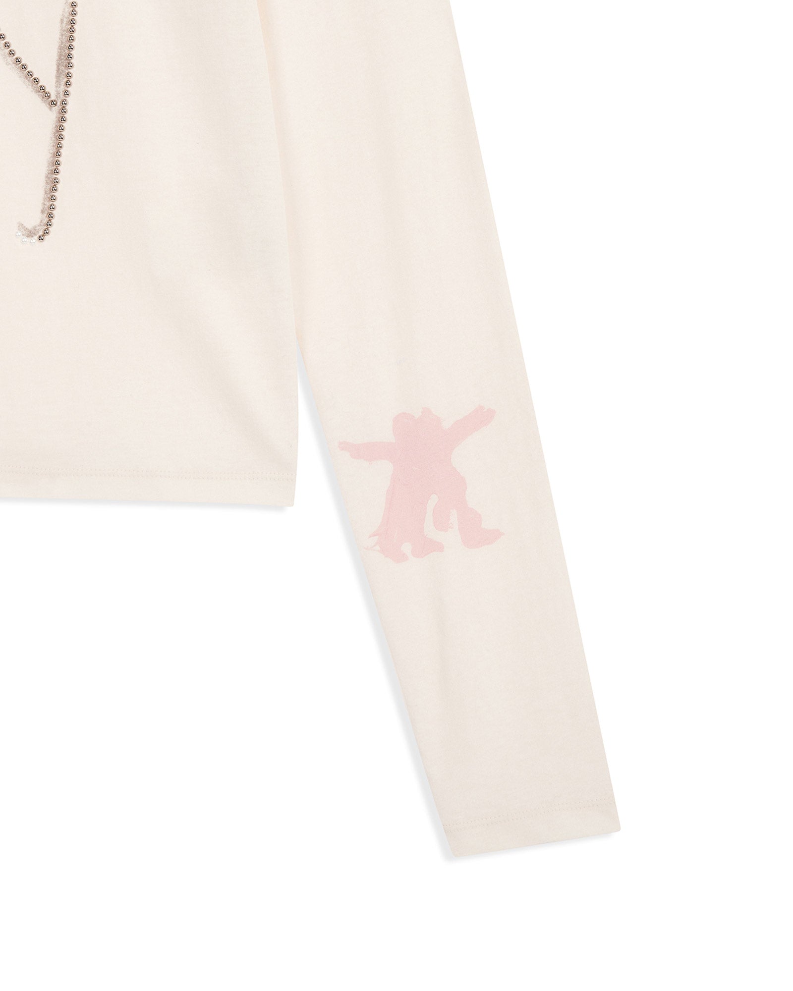 OPEN YY・オープン ワイワイ - L/S Tシャツ BEADED I LOVE YY TEE / WHITE