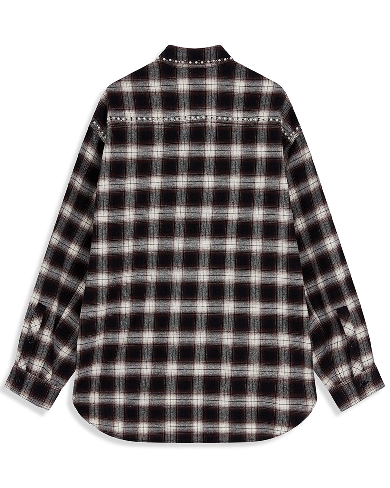 OPEN YY・オープン ワイワイ - シャツ BEADED POCKET SHIRT / CHECKERED BROWN