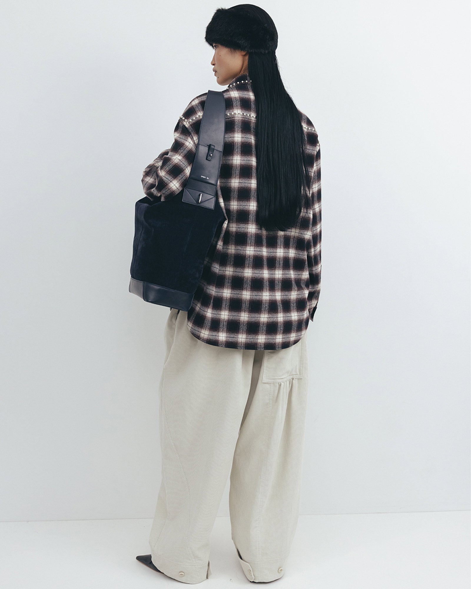 OPEN YY・オープン ワイワイ - シャツ BEADED POCKET SHIRT / CHECKERED BROWN