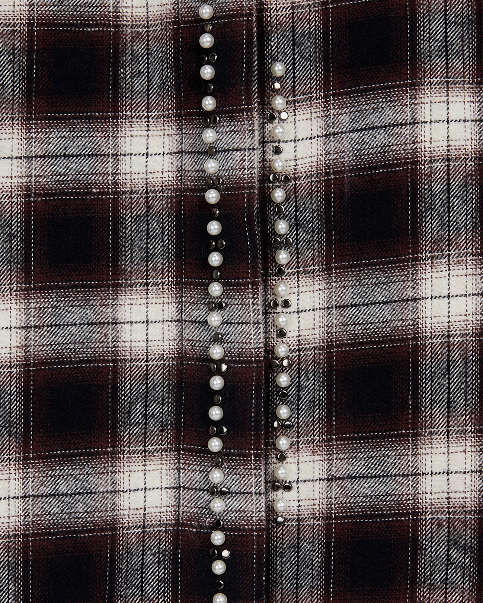 OPEN YY・オープン ワイワイ - シャツ BEADED POCKET SHIRT / CHECKERED BROWN