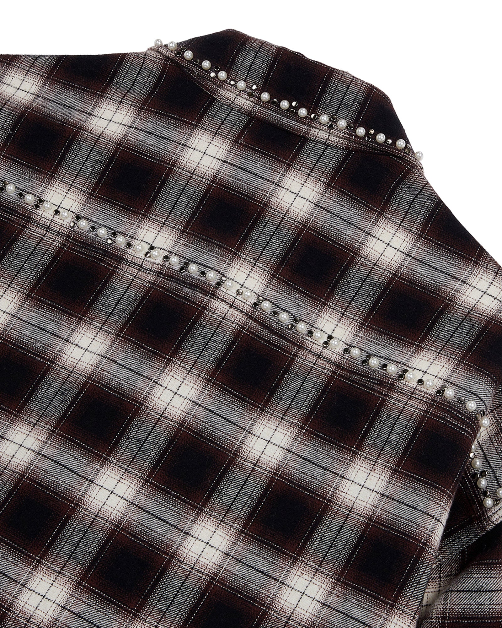 OPEN YY・オープン ワイワイ - シャツ BEADED POCKET SHIRT / CHECKERED BROWN