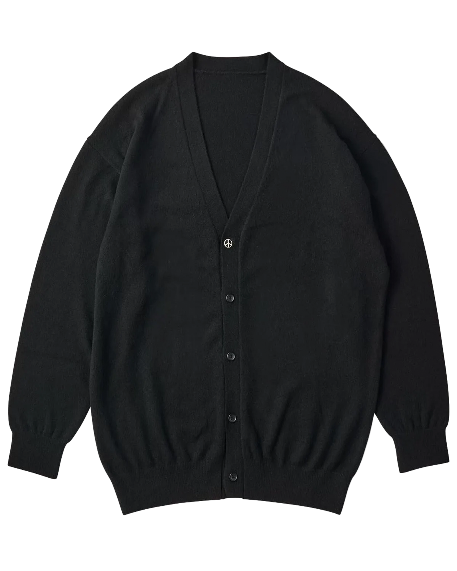 CASHMERE KNIT CARDIGAN W / SILVER BUTTON