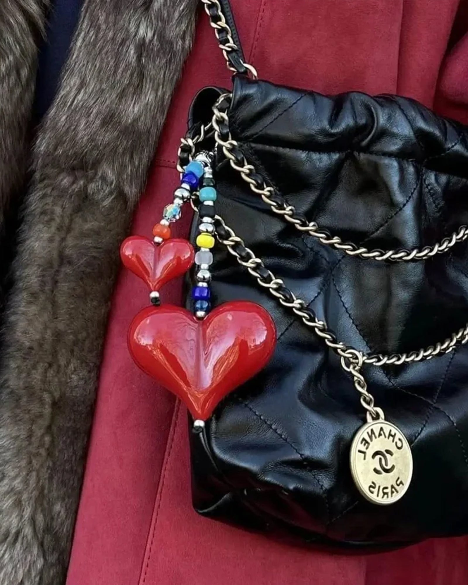 String Ting・ストリング ティング - スマホアクセサリー BIG LOVE SHORTY BAG CHARM / RED