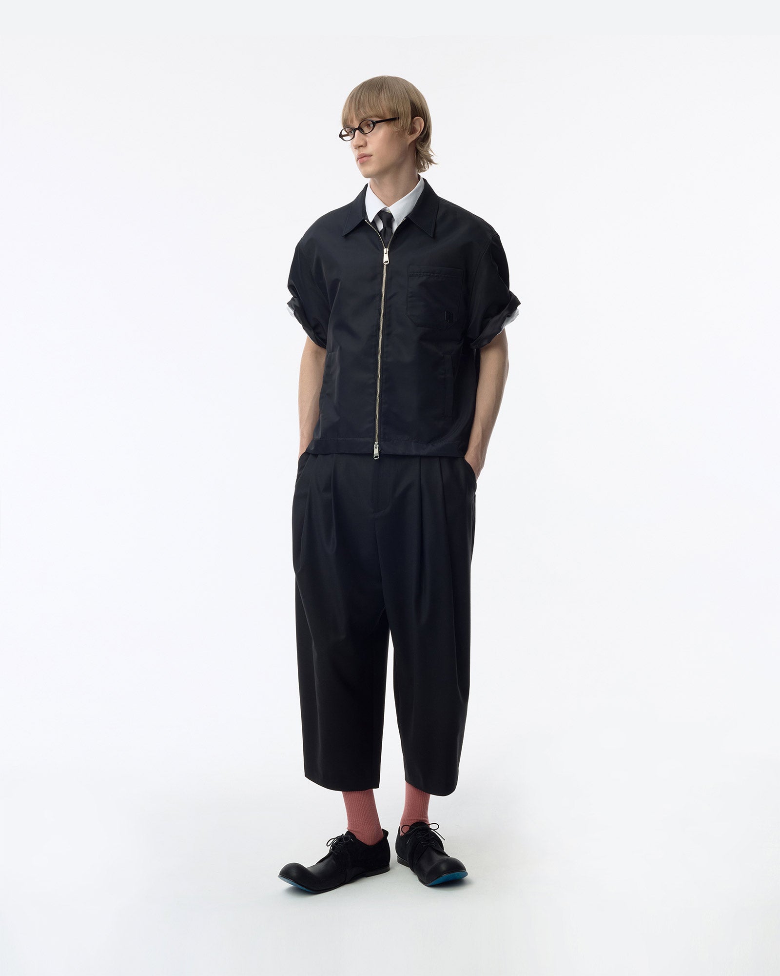 Ader Error・アーダーエラー - シャツ BK TAG HALF SLEEVE SHIRT 02 / NOIR