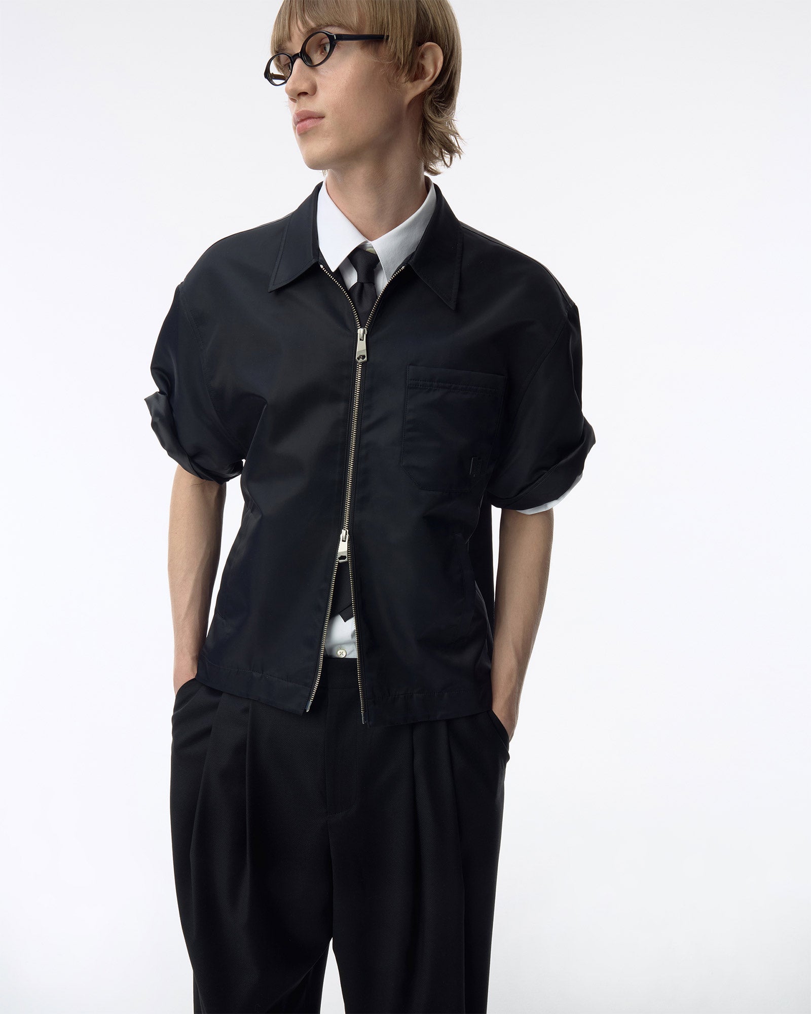 Ader Error・アーダーエラー - シャツ BK TAG HALF SLEEVE SHIRT 02 / NOIR