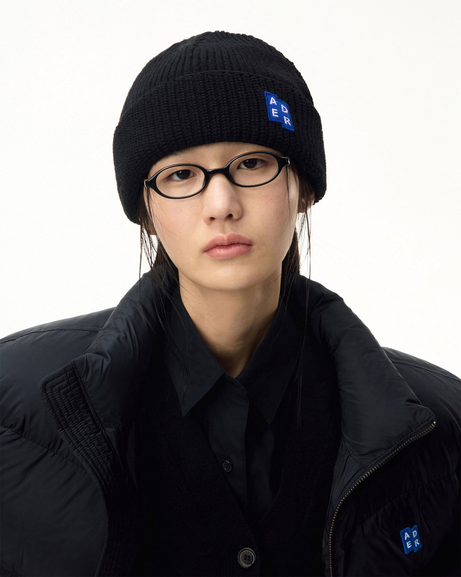 Ader Error・アーダーエラー - ニットキャップ・ビーニー BL TAG BEANIE / NOIR
