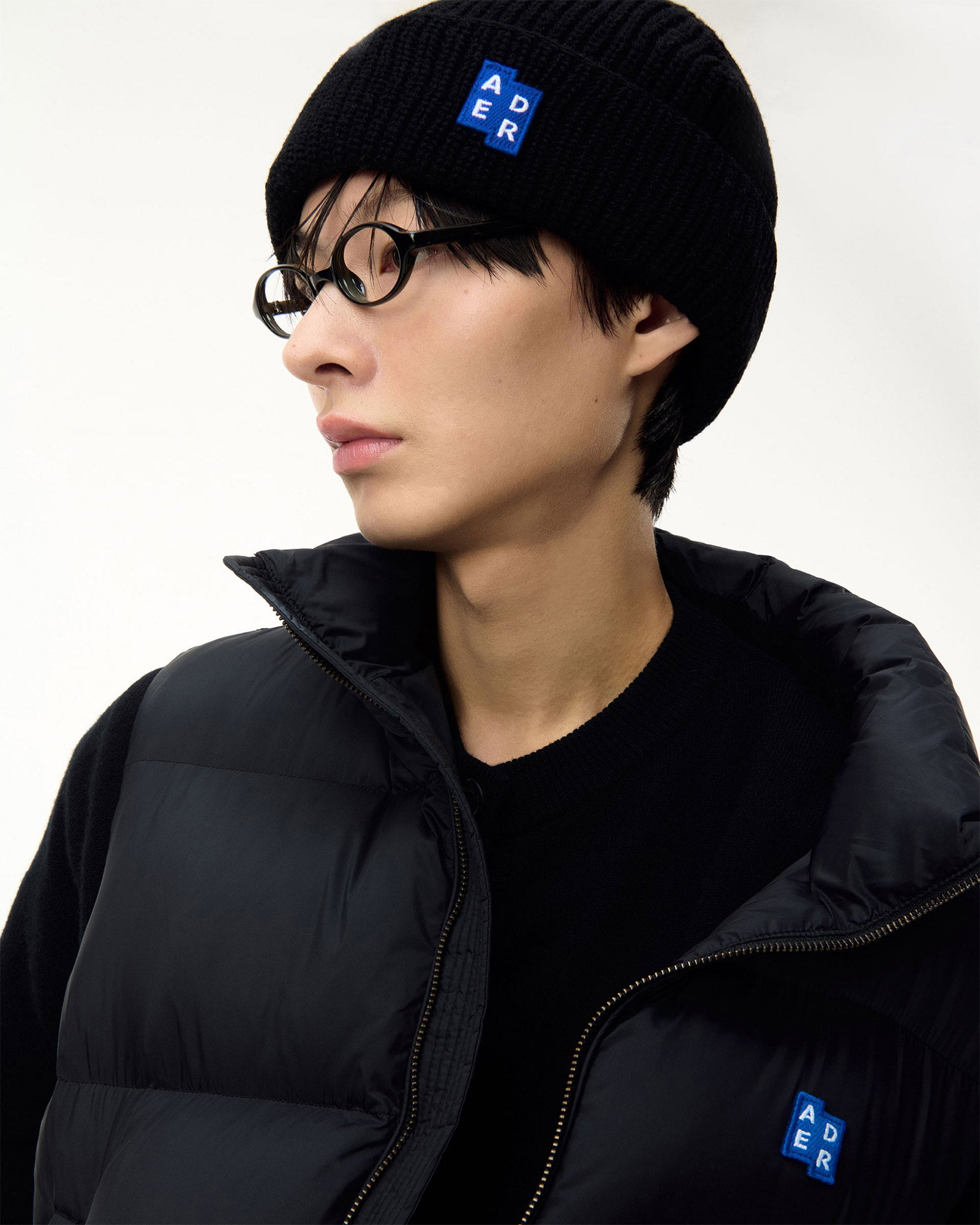 Ader Error・アーダーエラー - ニットキャップ・ビーニー BL TAG BEANIE / NOIR