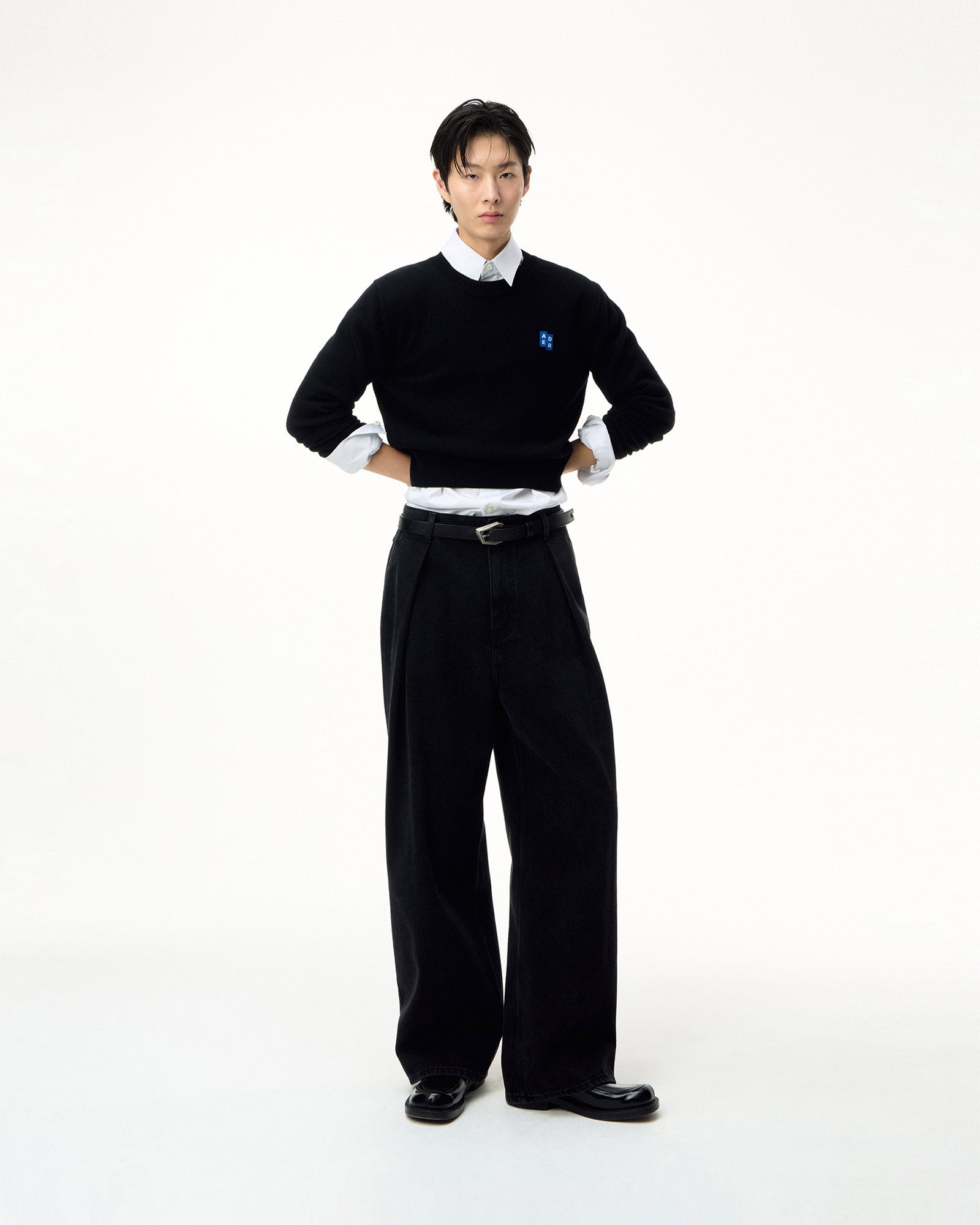 Ader Error・アーダーエラー - ニット・セーター BL TAG KNIT / BLACK