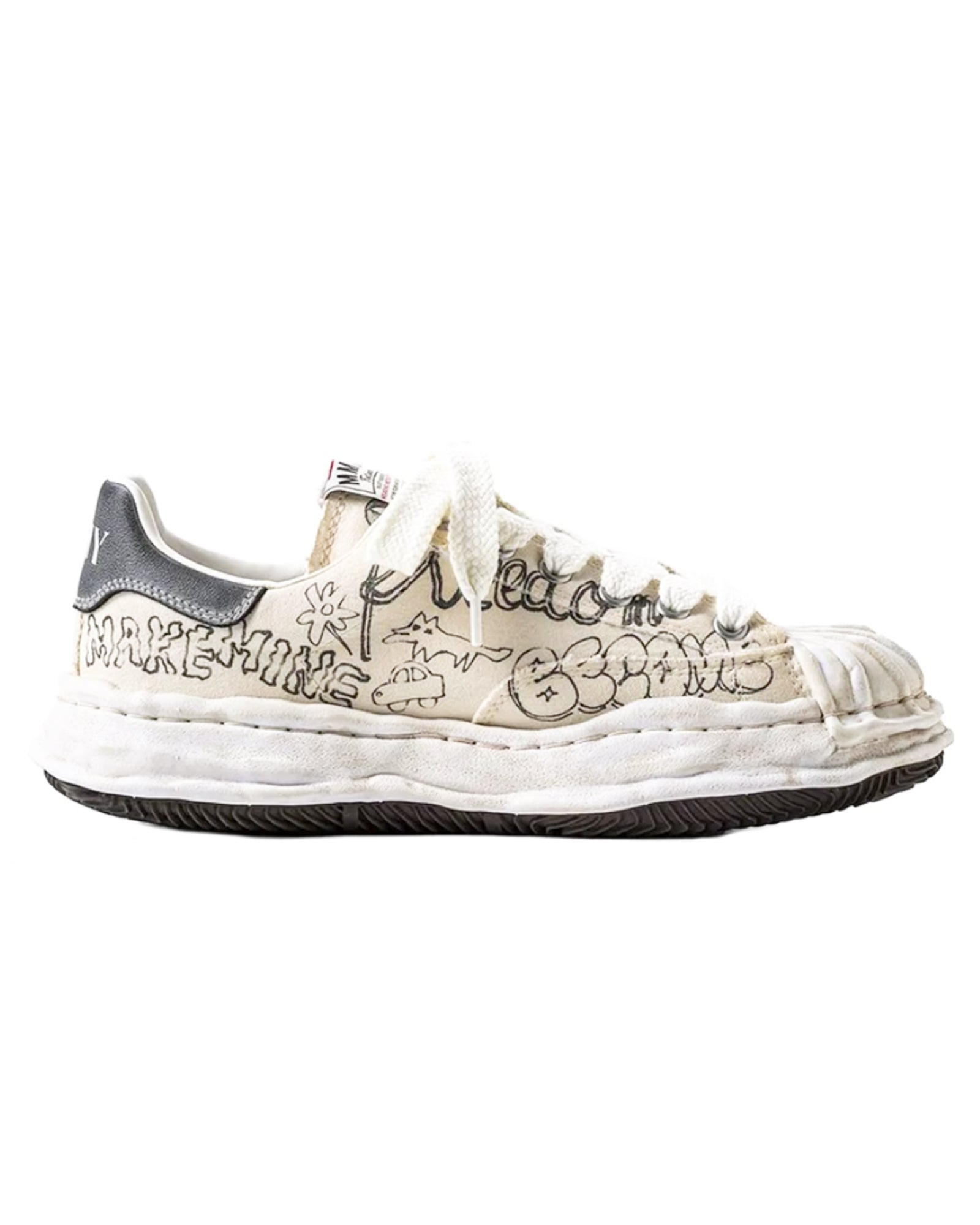 BLAKEY LOW CANVAS GRAFFITI PRINTED / WHITE