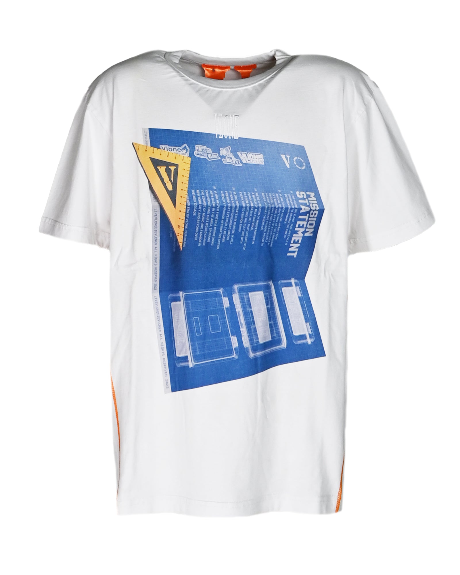 VLONE・ヴィーローン - Tシャツ・カットソー BLUEPRINT-TSHIRT / WHITE