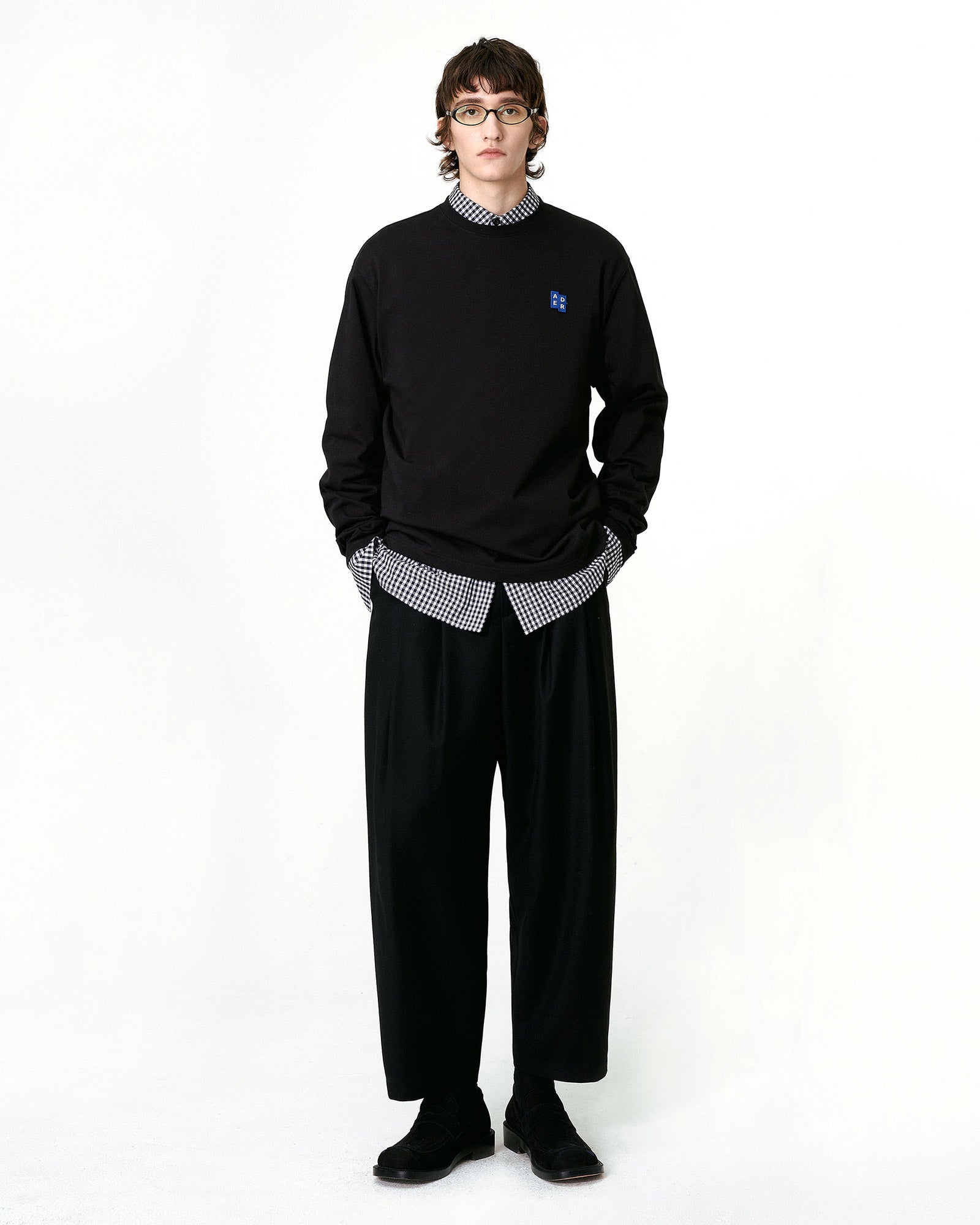 Ader Error・アーダーエラー - L/S Tシャツ BL TAG LS T-SHIRT / BLACK