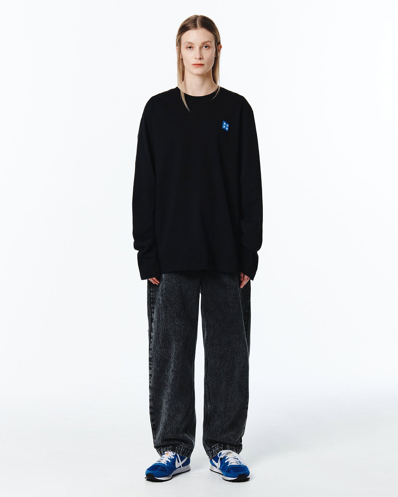 Ader Error・アーダーエラー - L/S Tシャツ BL TAG LS T-SHIRT 01 / NOIR