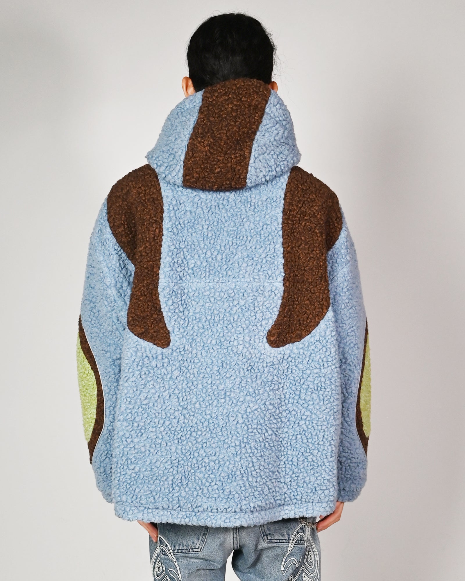THE WORLD IS YOURS・ザ ワールド イズ ユアーズ - アウター・ジャケット BOA FLEECE JACKET / LIGHT BLUE/LIGHT GREEN/BROWN