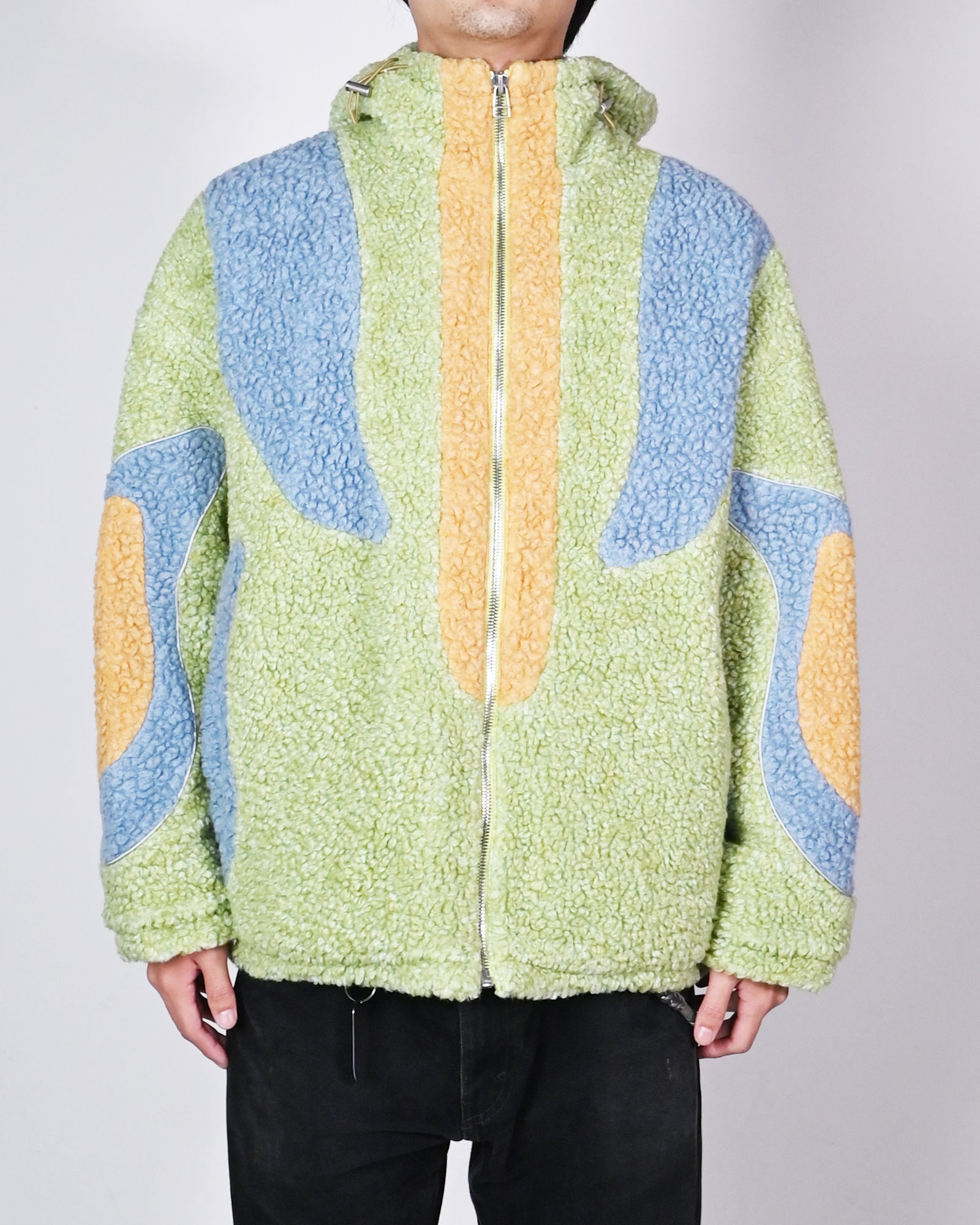 THE WORLD IS YOURS・ザ ワールド イズ ユアーズ - アウター・ジャケット BOA FLEECE JACKET / LIGHT BLUE/LIGHT GREEN/ORANGE