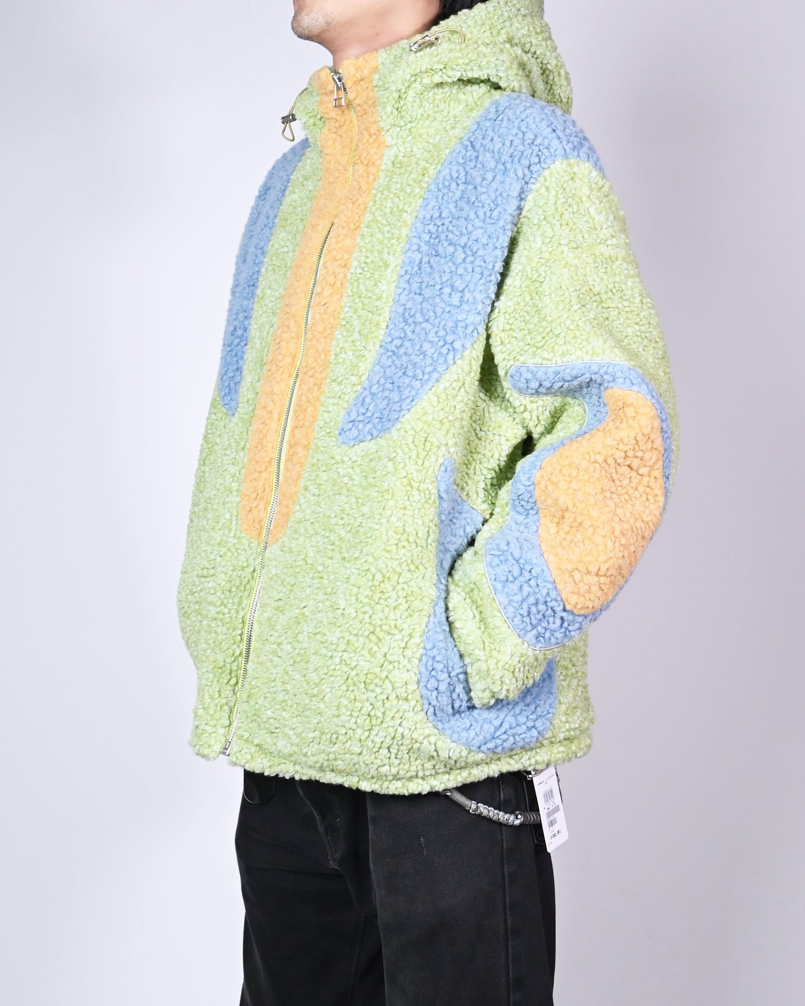 THE WORLD IS YOURS・ザ ワールド イズ ユアーズ - アウター・ジャケット BOA FLEECE JACKET / LIGHT BLUE/LIGHT GREEN/ORANGE