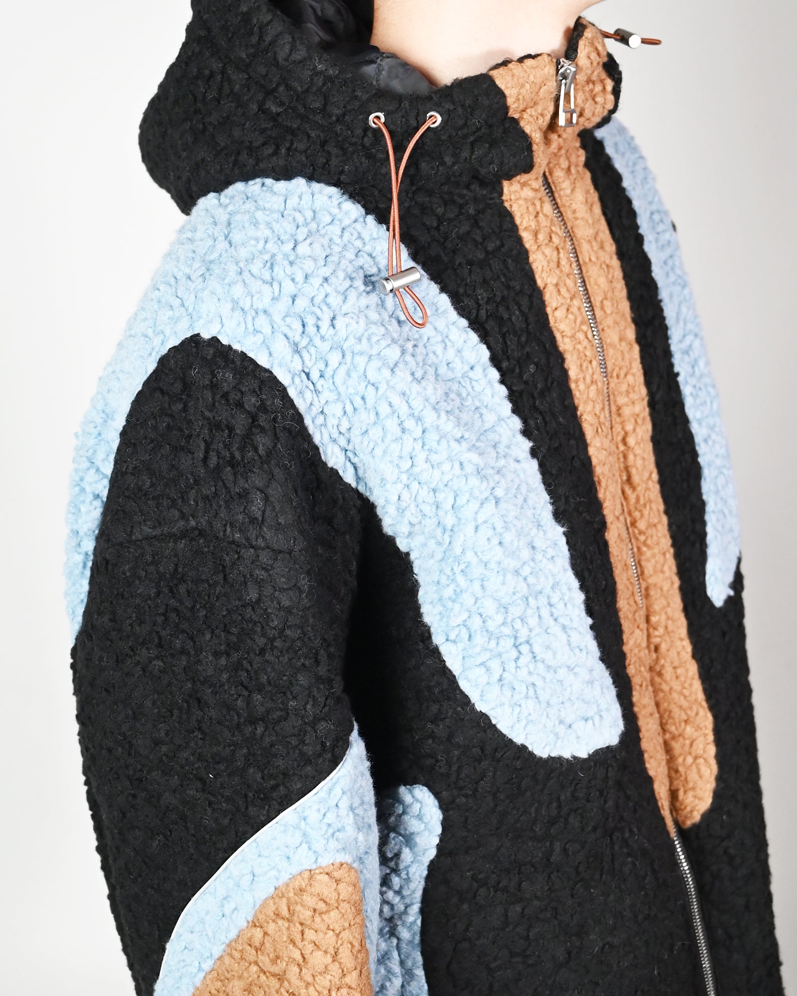 THE WORLD IS YOURS・ザ ワールド イズ ユアーズ - アウター・ジャケット BOA FLEECE JACKET / LIGHT BLUE/BLACK/BROWN