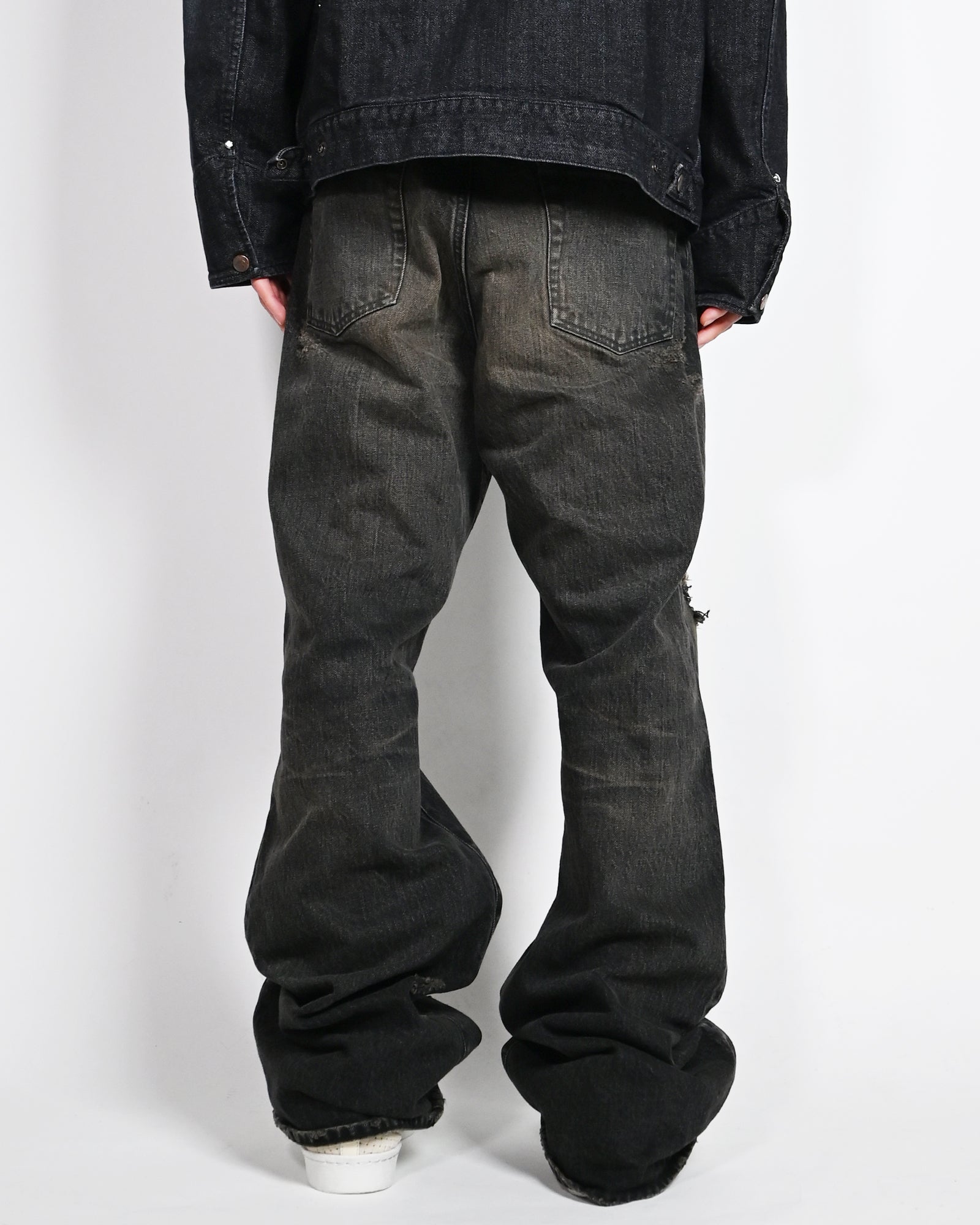 KAMIYA・カミヤ - デニムパンツ BOOTCUT WIDE JEANS / BLACK