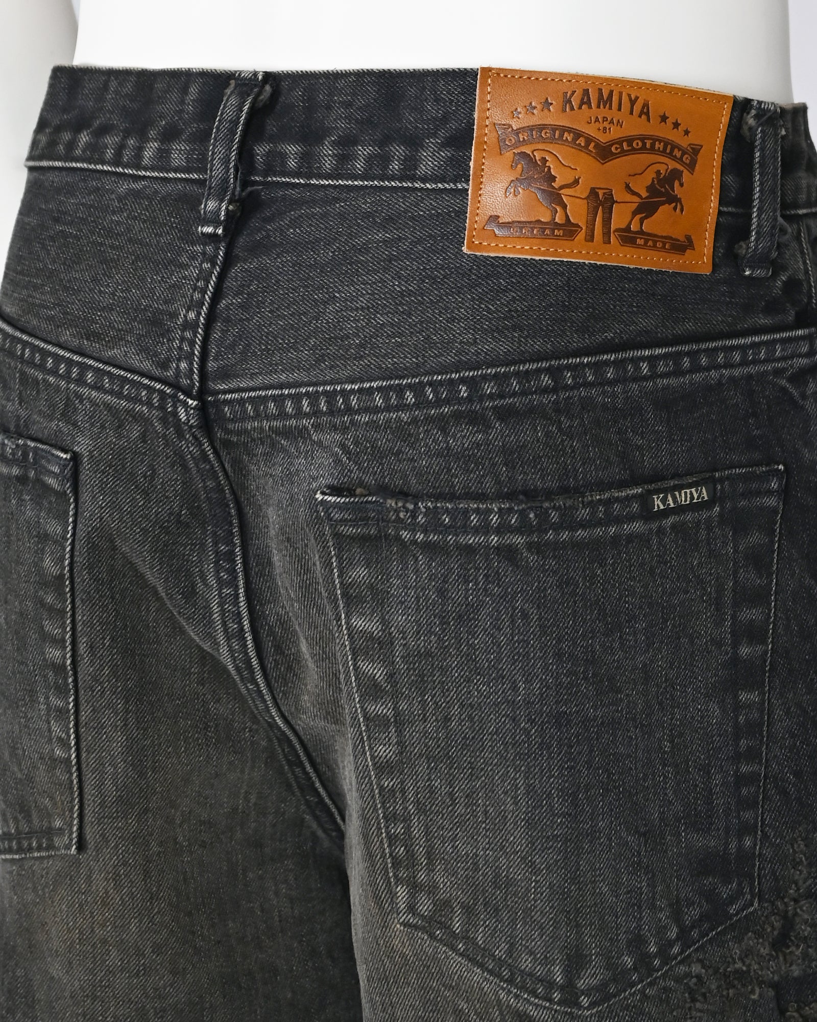 KAMIYA・カミヤ - デニムパンツ BOOTCUT WIDE JEANS / BLACK