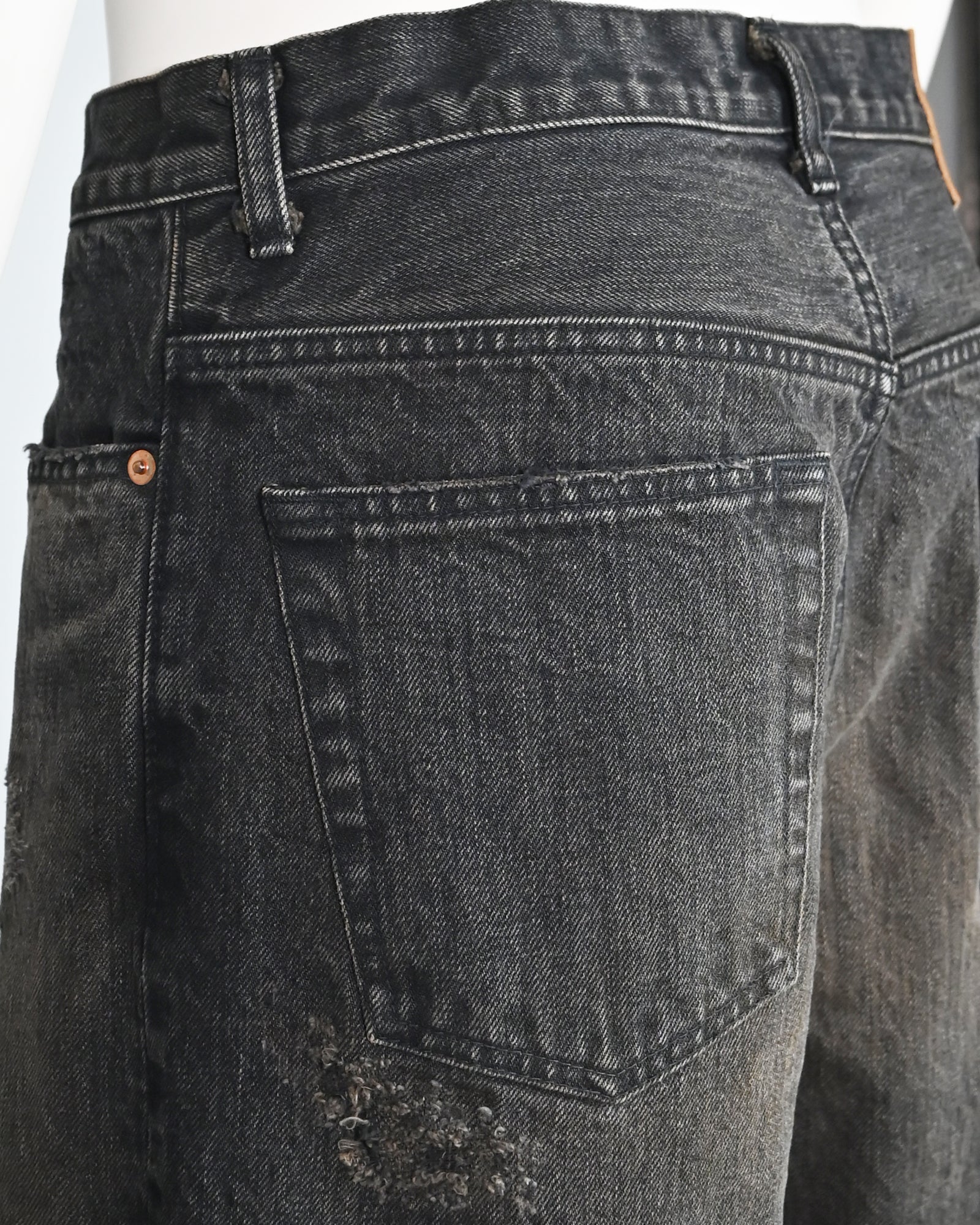 KAMIYA・カミヤ - デニムパンツ BOOTCUT WIDE JEANS / BLACK