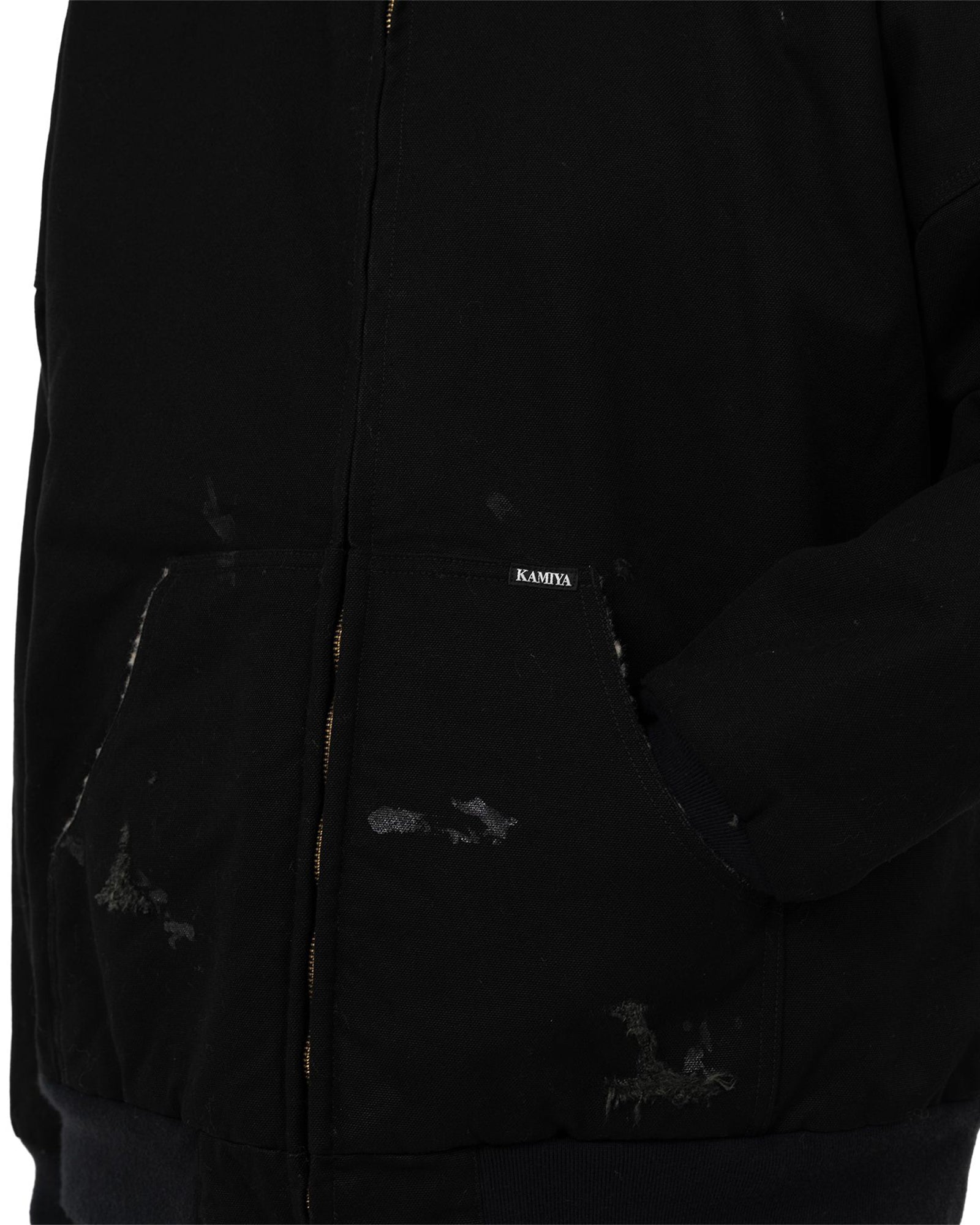 KAMIYA・カミヤ - パーカー・フーディ BORO BOA LINING DUCK ZIP-UP PARKA / BLACK