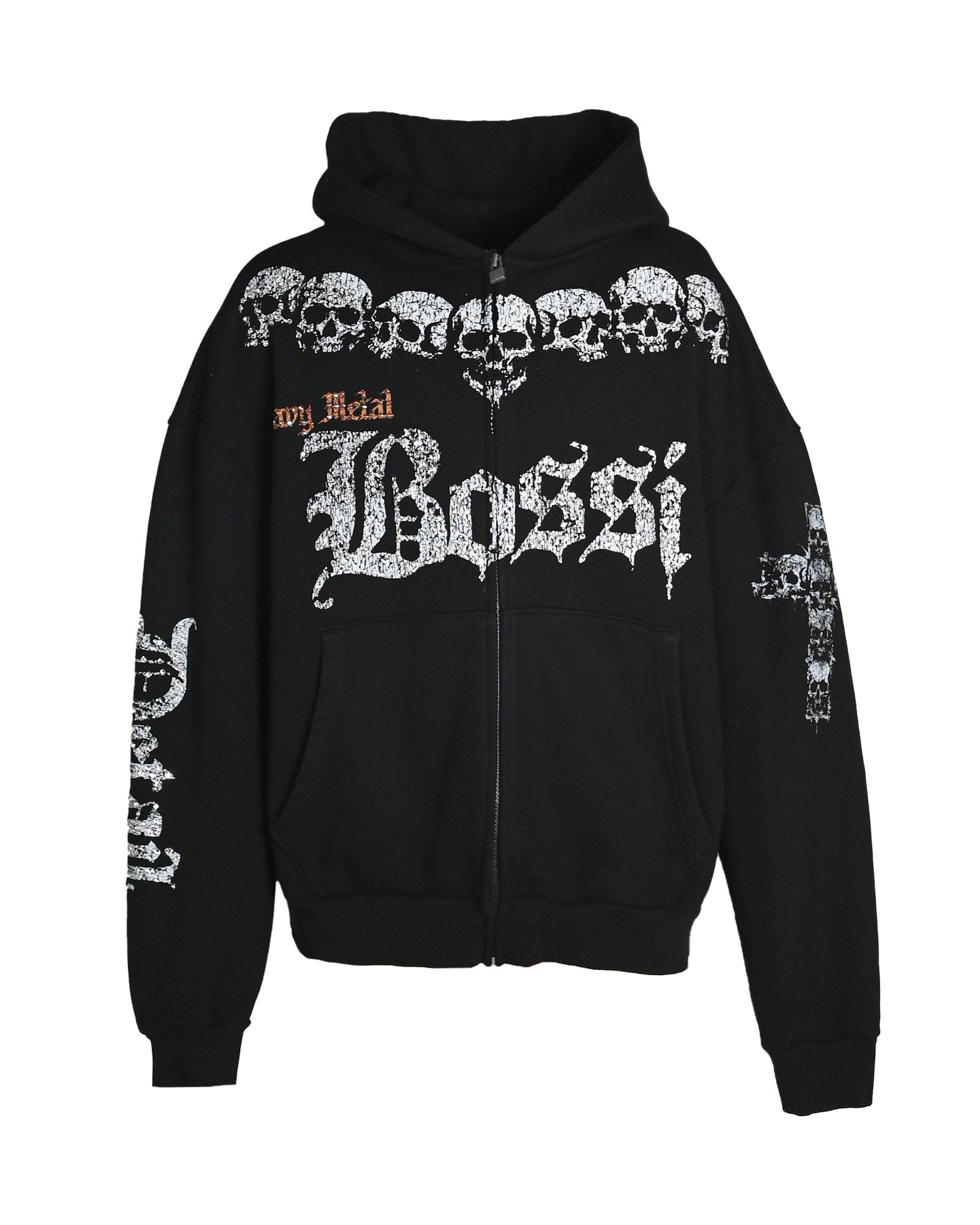 BOSSI SKULL ZIP HOODIE(Special) / BLACK