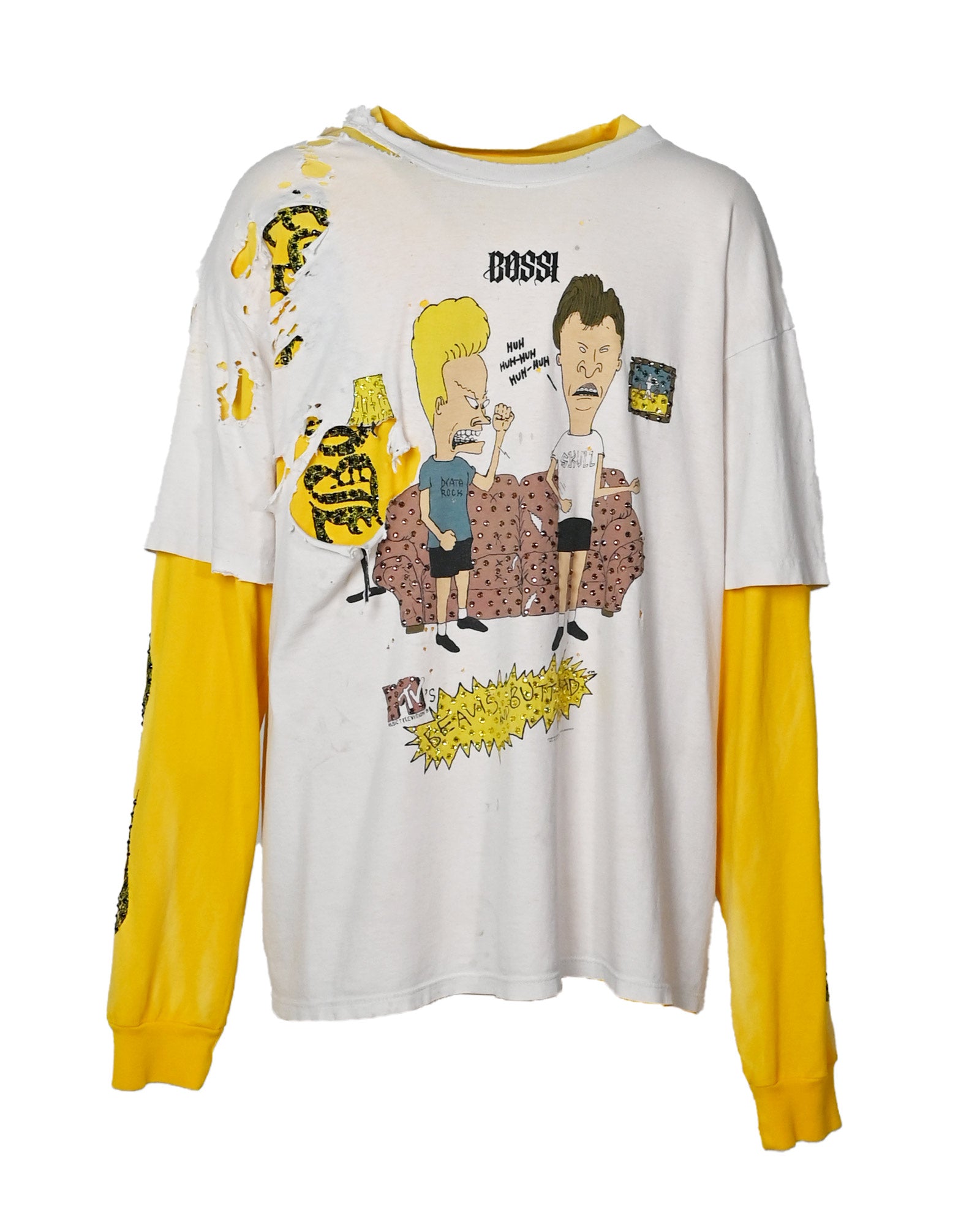 BOSSI・ボッシ スポーツウェア -  BOSSI DOUBLE LAYER VINTAGE RHINE STONE SHIRT 5