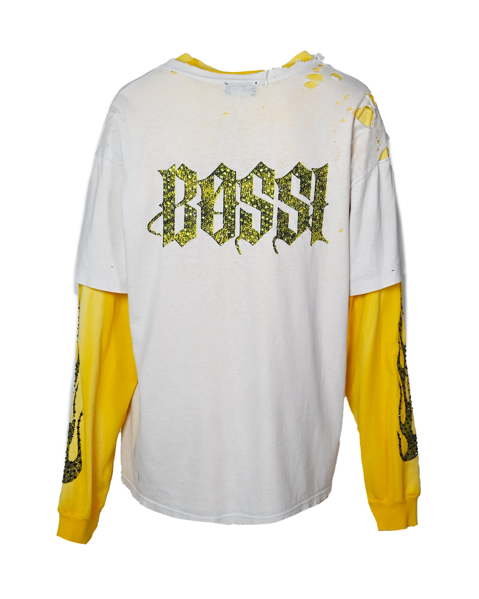 BOSSI・ボッシ スポーツウェア - L/S Tシャツ BOSSI DOUBLE LAYER VINTAGE RHINE STONE SHIRT 5