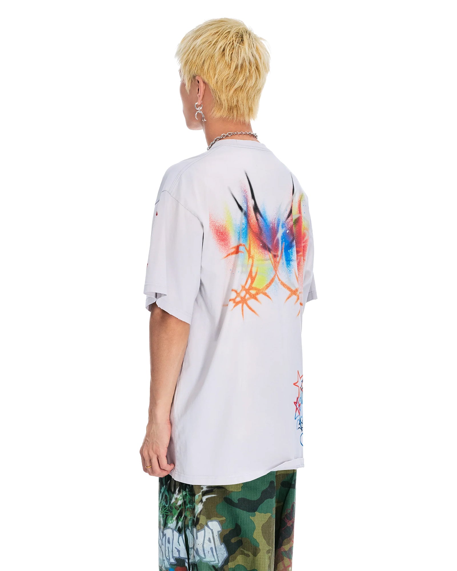 SANKUANZ・サンクアンズ - Tシャツ・カットソー BUMPY GRAFFITI LOOSE SHORT-SLEEVE TEE / WHITE