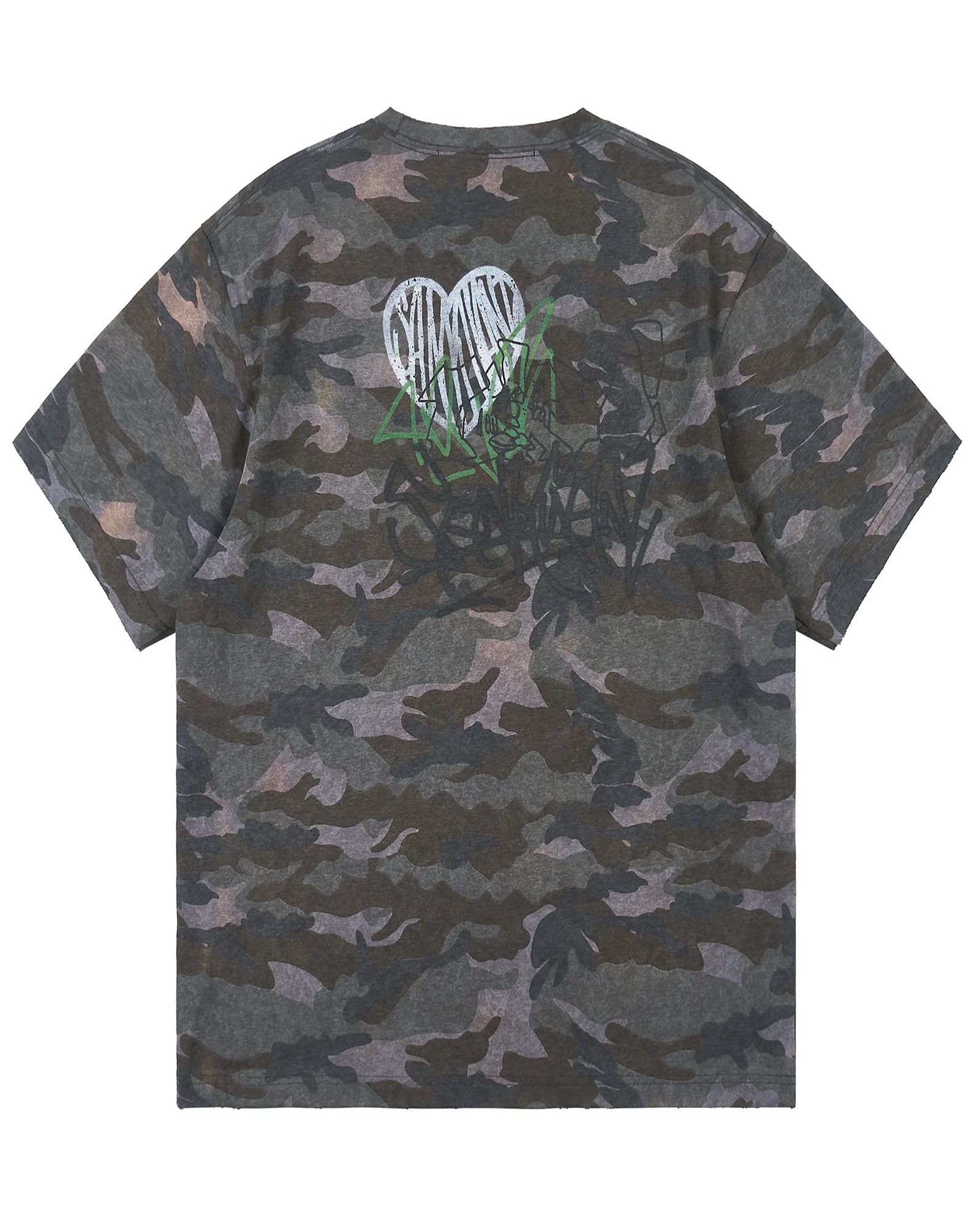 SANKUANZ・サンクアンズ - Tシャツ・カットソー BUMPY GRAFFITI OVERSIZE SHORT-SLEEVE TEE / CAMOUFLAGE