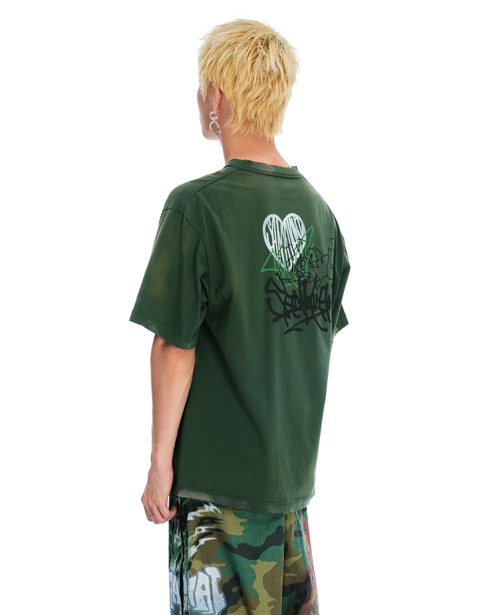 SANKUANZ・サンクアンズ - Tシャツ・カットソー BUMPY GRAFFITI OVERSIZE SHORT-SLEEVE TEE / GREEN
