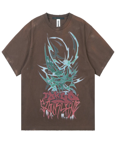 トップス 25AW sankuanz BUMPY GRAFFITI TEE GR8 BUMPY-OVERSIZED-GRAFFITI-PRINT